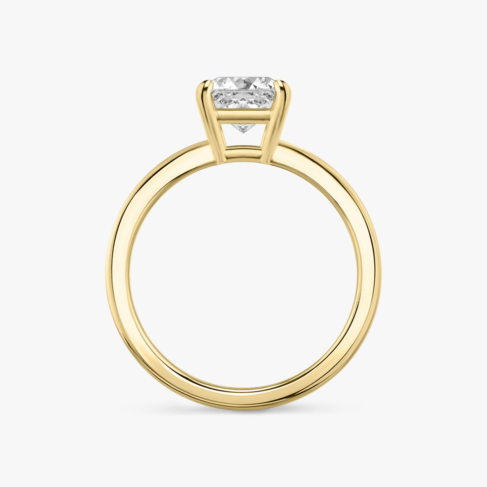 The Double Band | Asscher | 18k | Yellow Gold | bandAccent: Plain | diamondOrientation: vertical | caratWeight: other