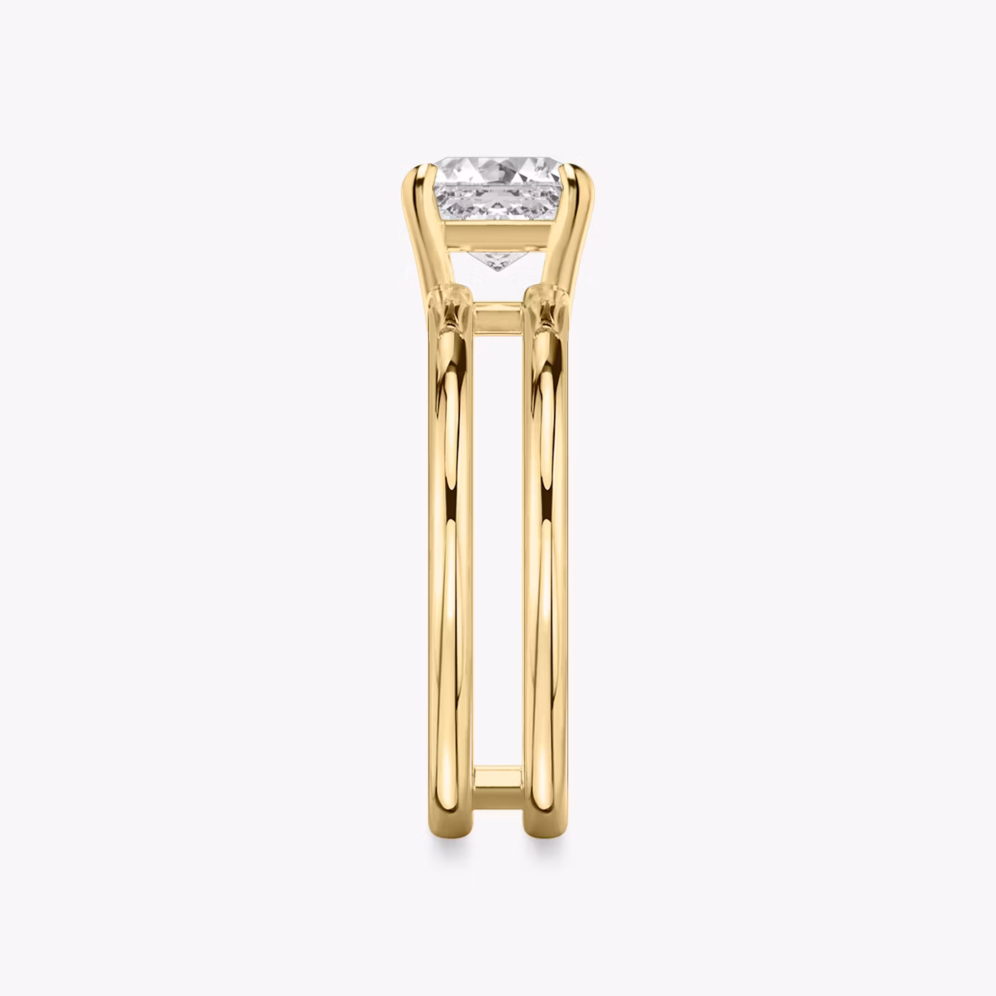 Bague de fiançailles Double Band | Asscher | 18k | Or jaune | bandAccent: Simple | diamondOrientation: vertical | caratWeight: other