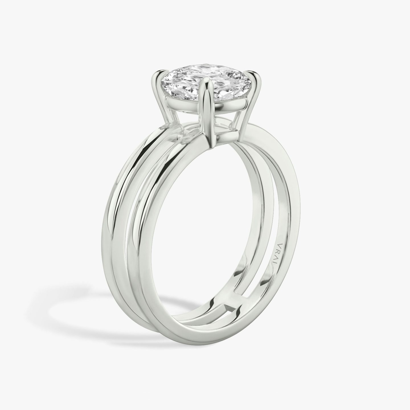 The Double Band | Cushion | Platinum | bandAccent: Plain | diamondOrientation: vertical | caratWeight: other