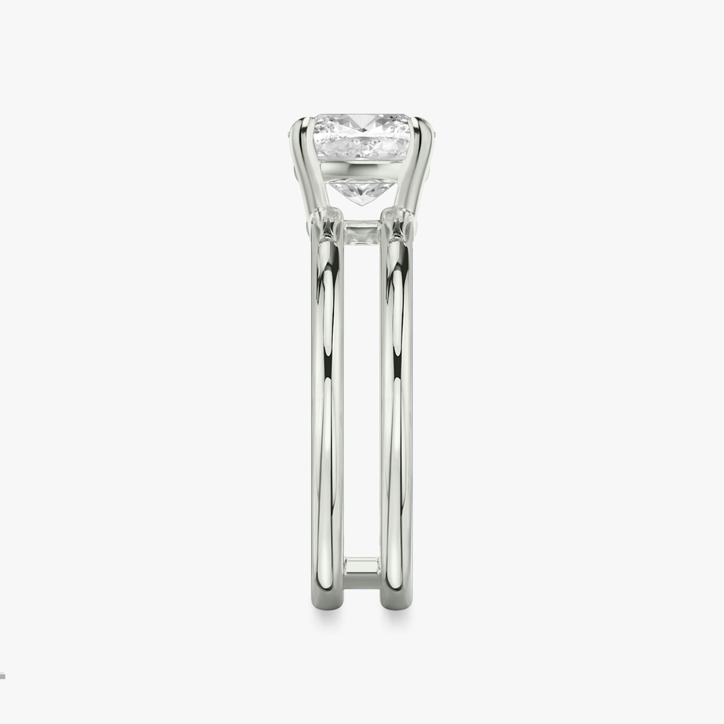The Double Band | Cushion | Platinum | bandAccent: Plain | diamondOrientation: vertical | caratWeight: other