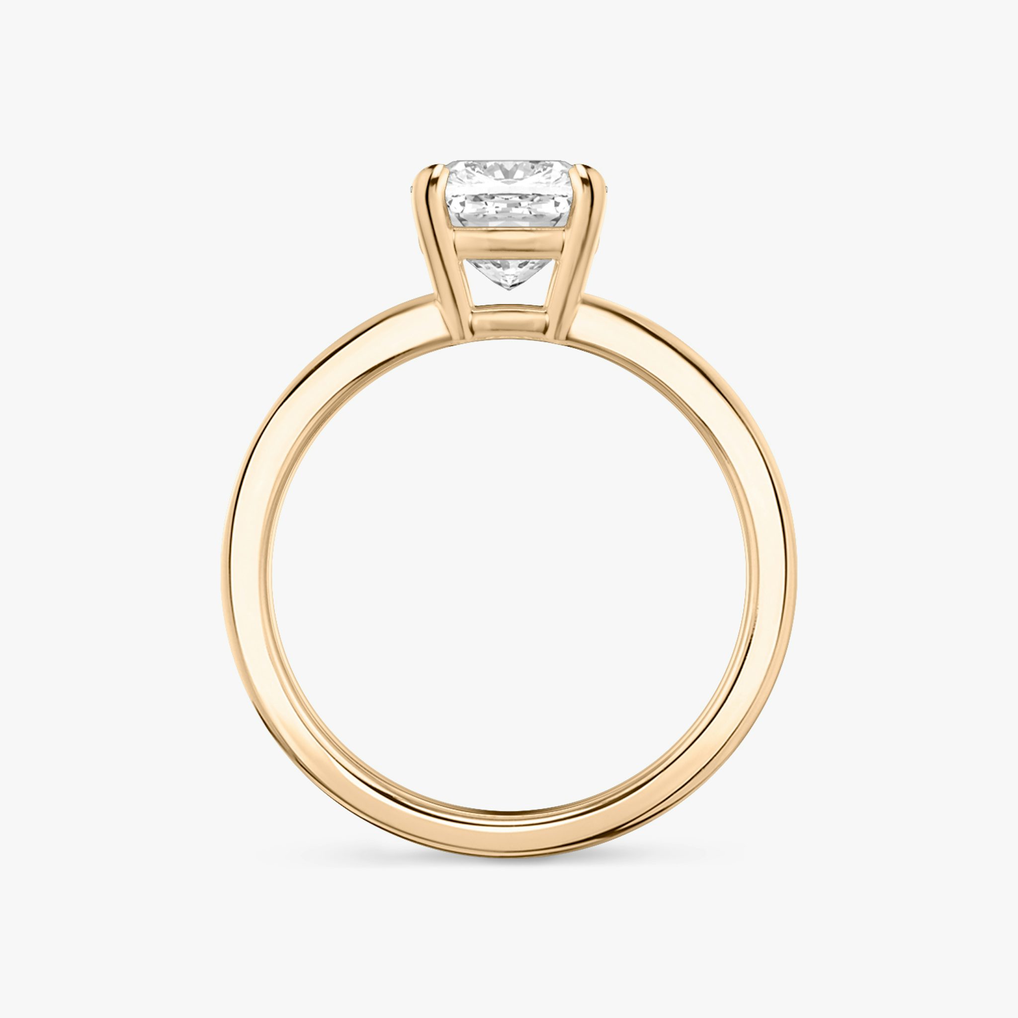 The Double Band | Cushion | 14k | Rose Gold | bandAccent: Plain | diamondOrientation: vertical | caratWeight: other
