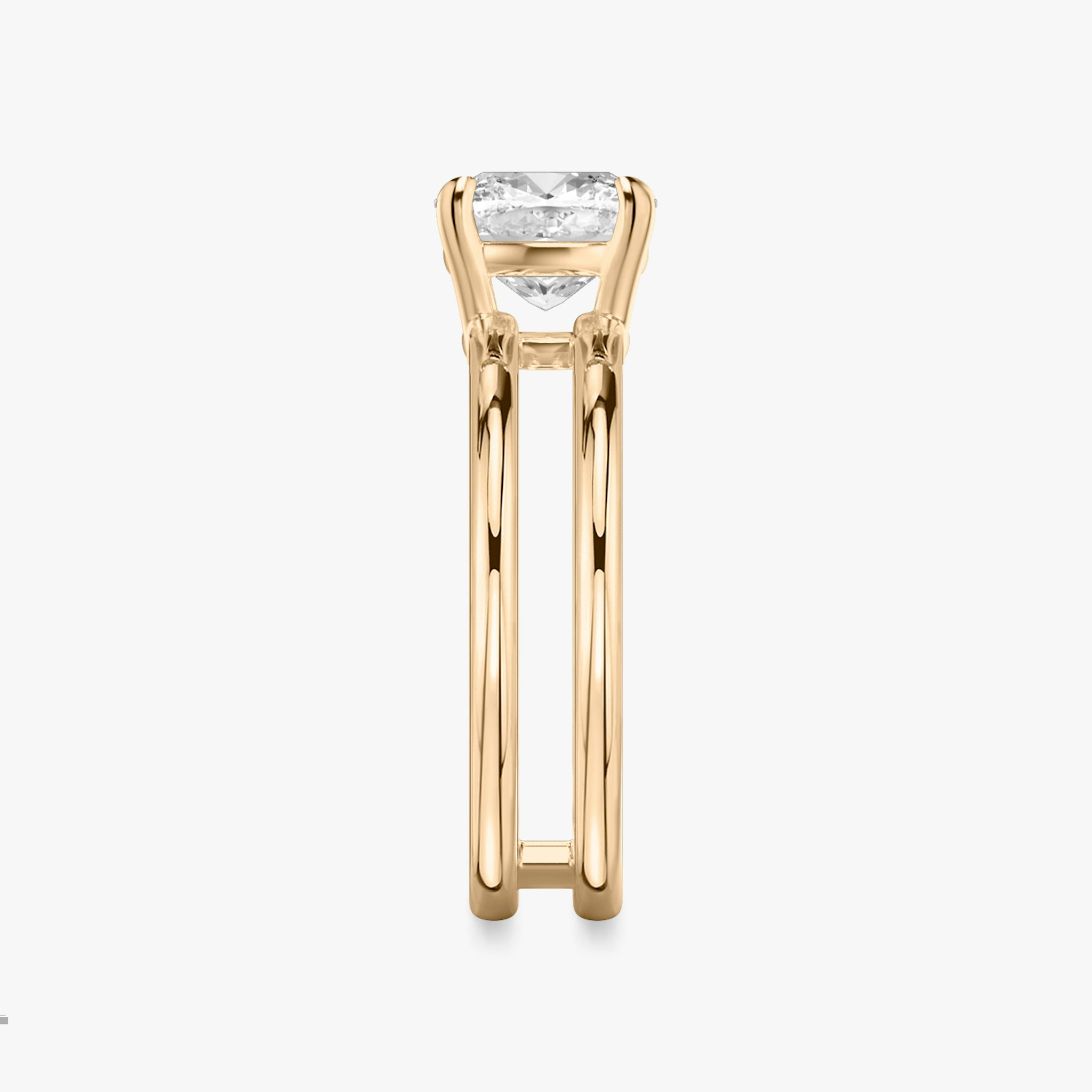 The Double Band | Cushion | 14k | Rose Gold | bandAccent: Plain | diamondOrientation: vertical | caratWeight: other