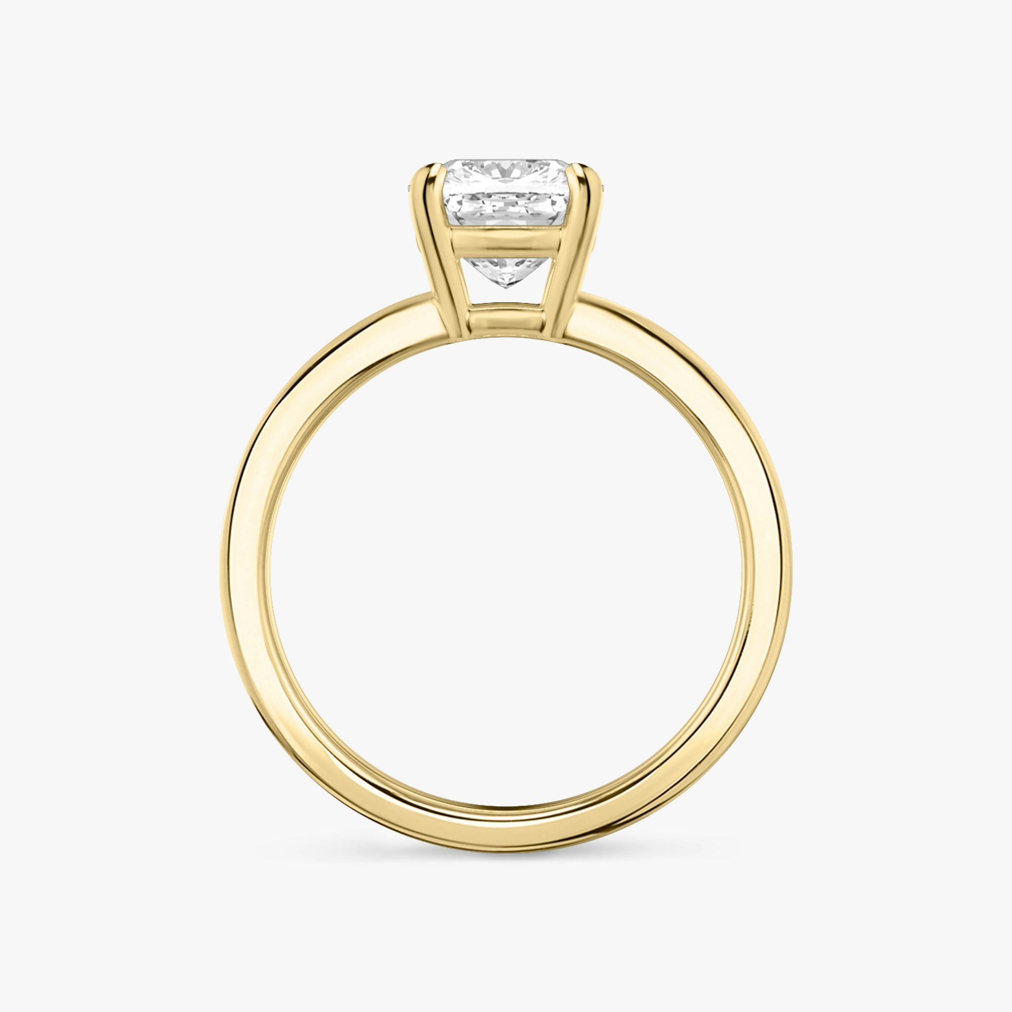 The Double Band | Cushion | 18k | Yellow Gold | bandAccent: Plain | diamondOrientation: vertical | caratWeight: other