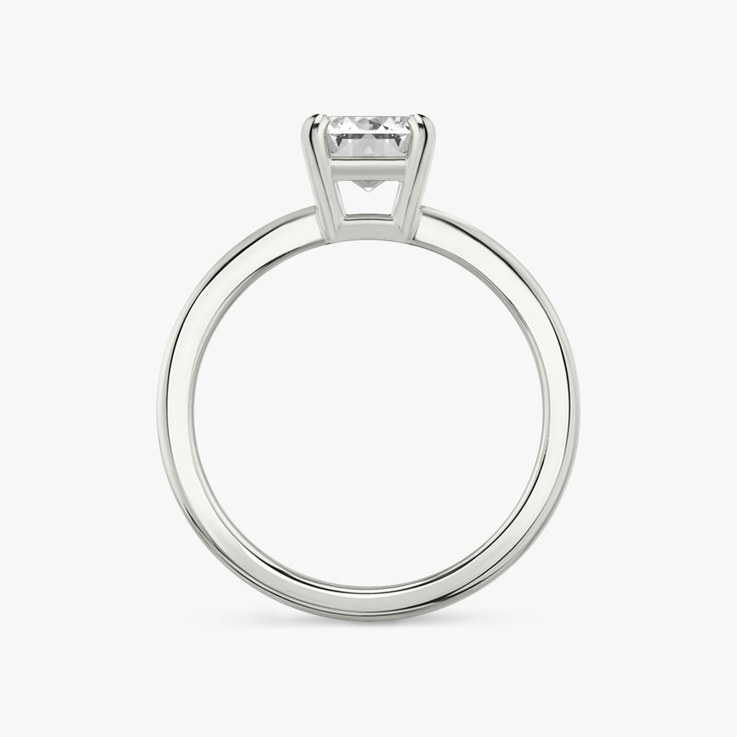 The Double Band | Emerald | 18k | White Gold | bandAccent: Plain | diamondOrientation: vertical | caratWeight: other