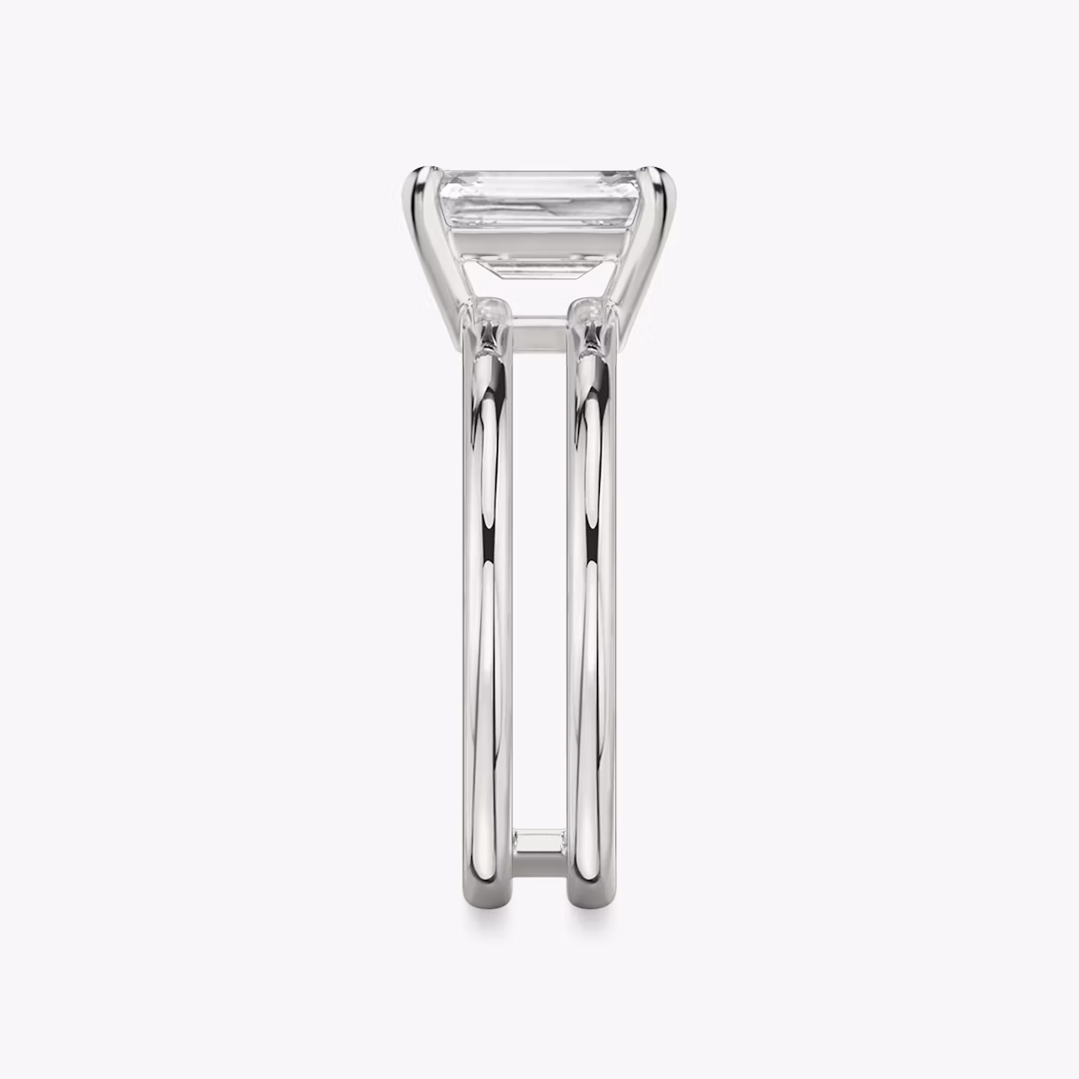 The Double Band | Emerald | Platinum | bandAccent: Plain | diamondOrientation: vertical | caratWeight: other