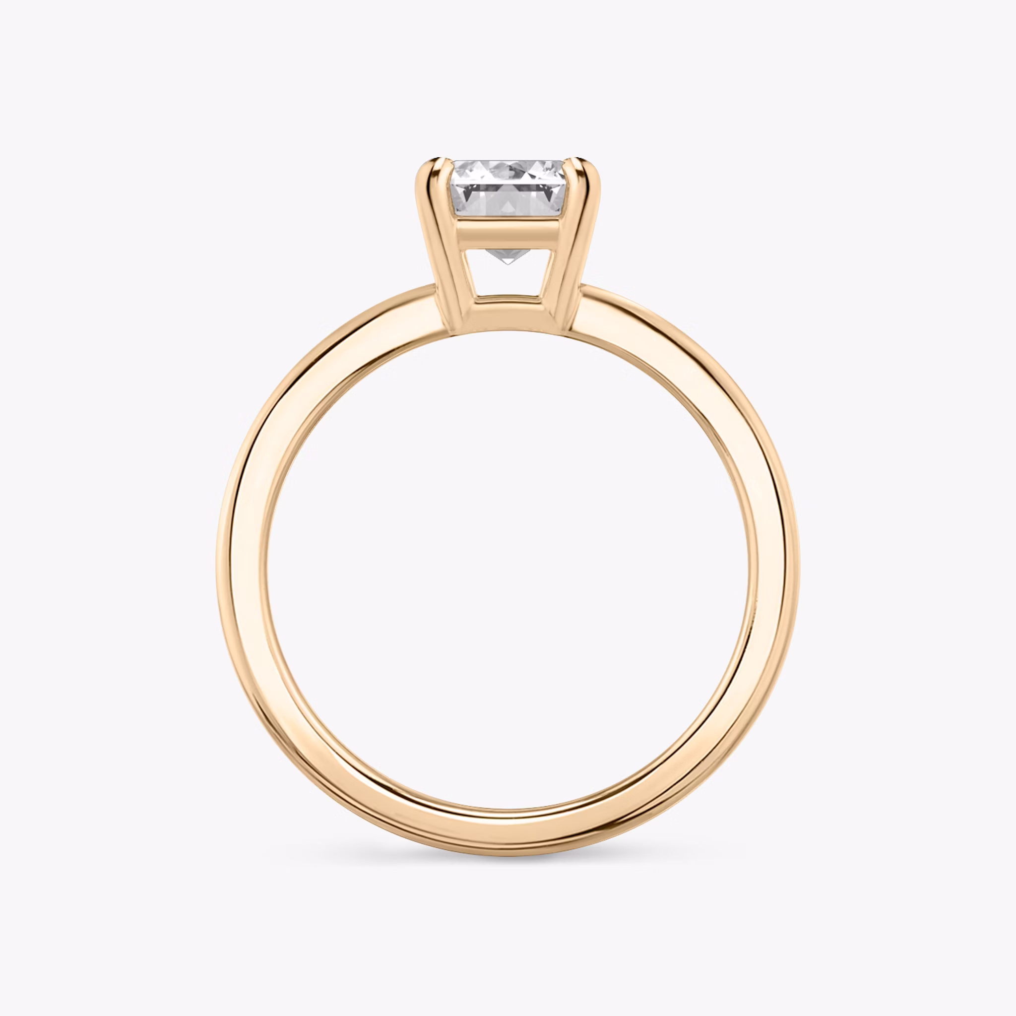 The Double Band | Emerald | 14k | Rose Gold | bandAccent: Plain | diamondOrientation: vertical | caratWeight: other