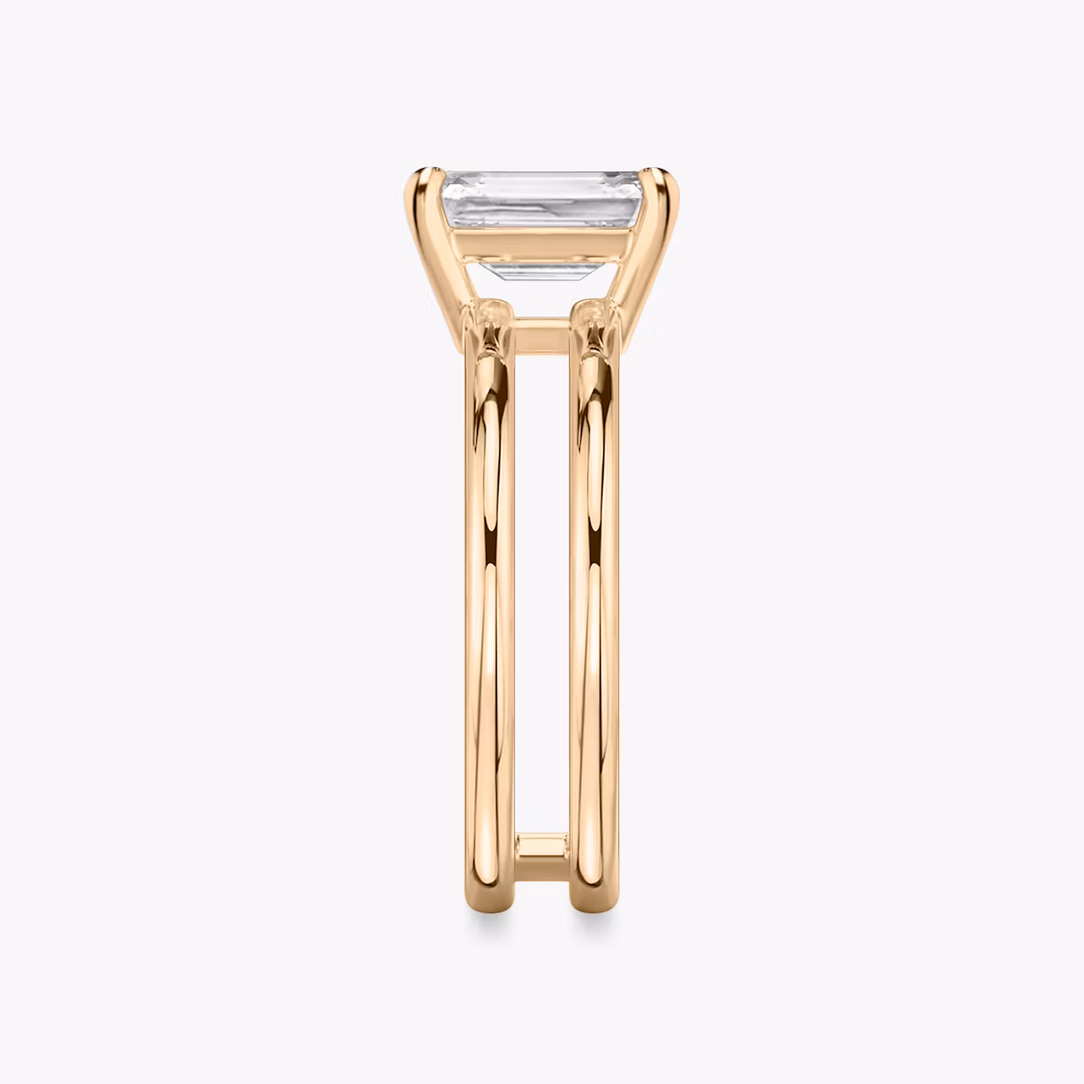 The Double Band | Emerald | 14k | Rose Gold | bandAccent: Plain | diamondOrientation: vertical | caratWeight: other