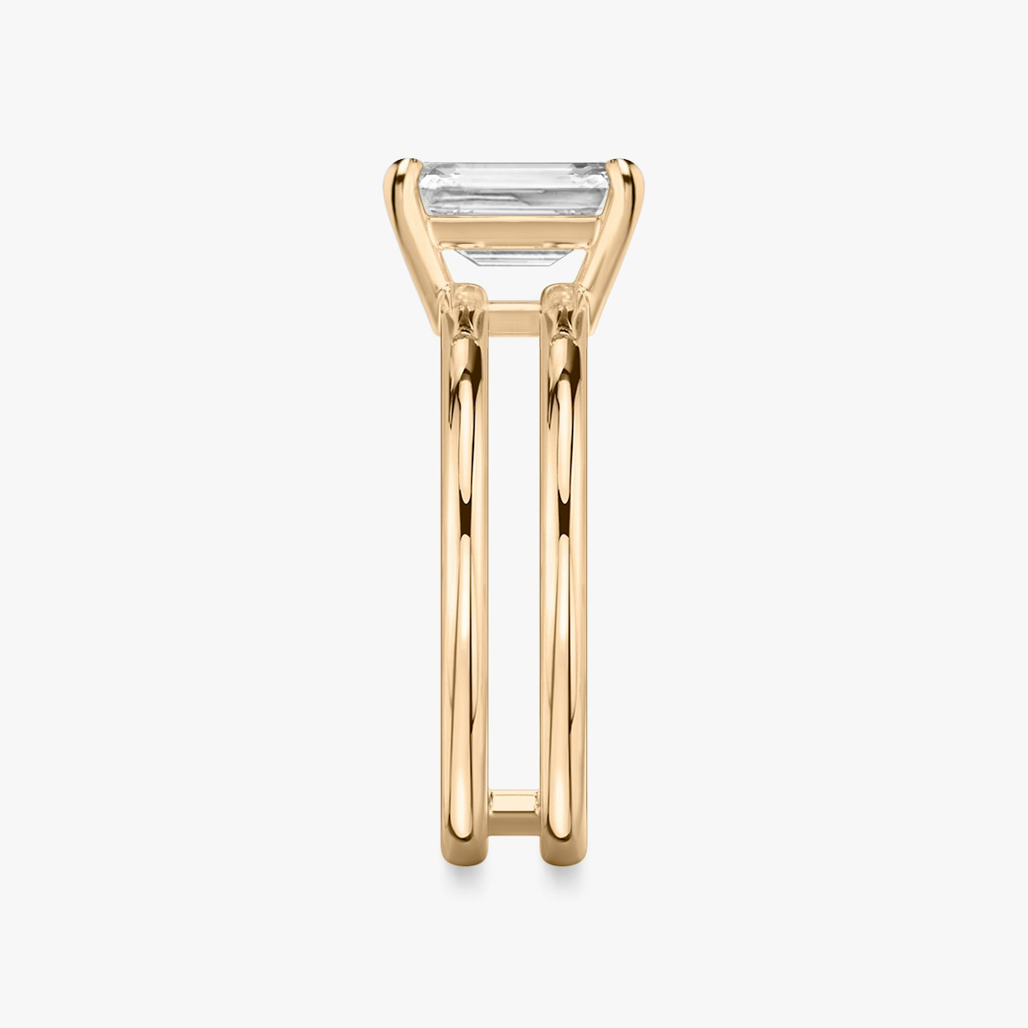 The Double Band | Emerald | 14k | Rose Gold | bandAccent: Plain | diamondOrientation: vertical | caratWeight: other