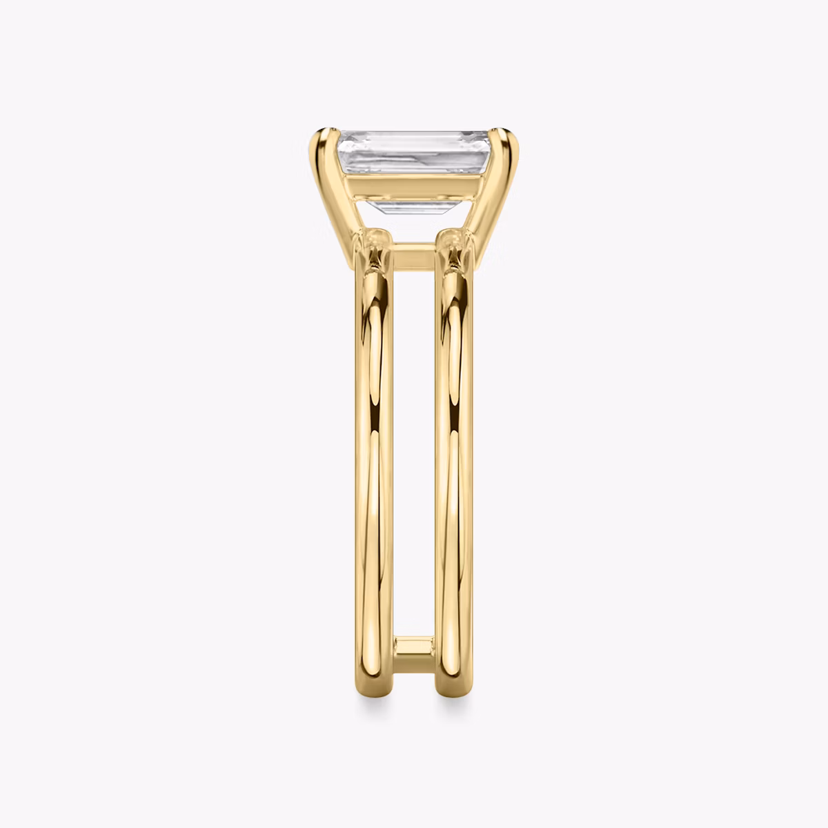 The Double Band | Emerald | 18k | Yellow Gold | bandAccent: Plain | diamondOrientation: vertical | caratWeight: other
