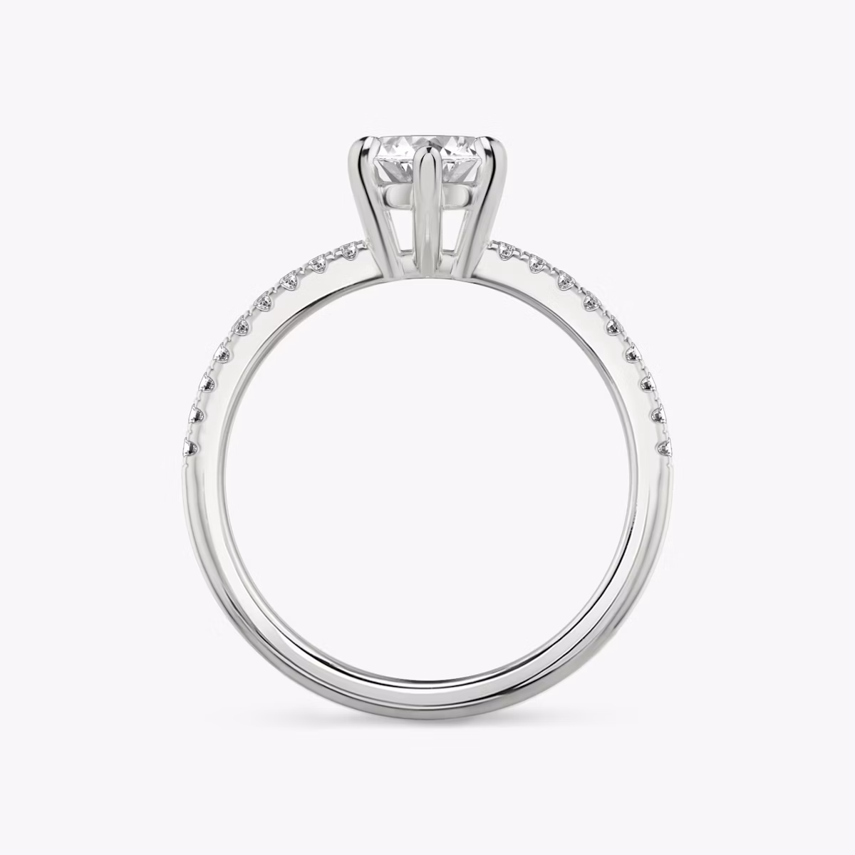 The Double Band | Marquise | 18k | White Gold | bandAccent: Pavé | bandStoneShape: Round Brilliant | diamondOrientation: vertical | caratWeight: other