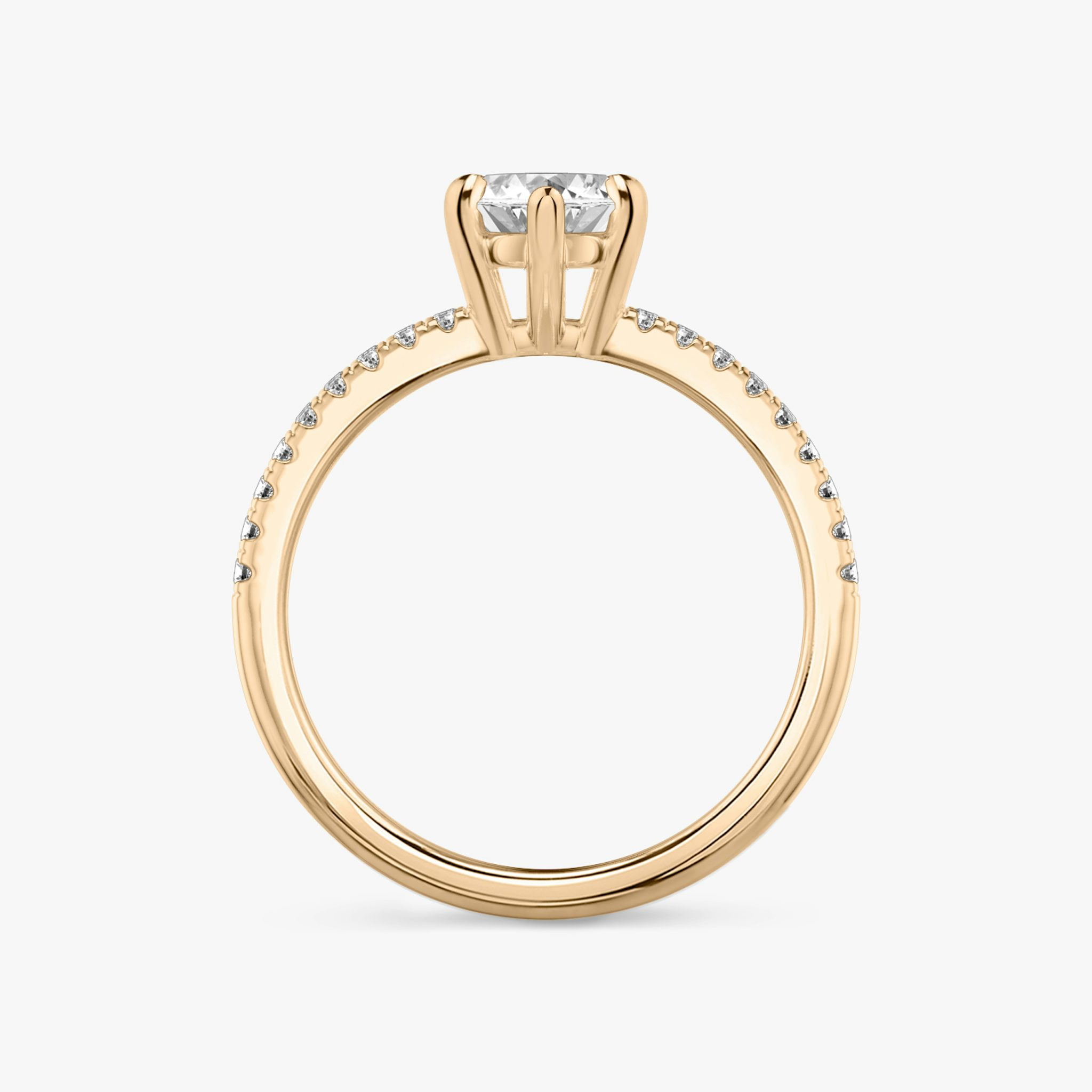 The Double Band | Marquise | 14k | Rose Gold | bandAccent: Pavé | bandStoneShape: Round Brilliant | diamondOrientation: vertical | caratWeight: other
