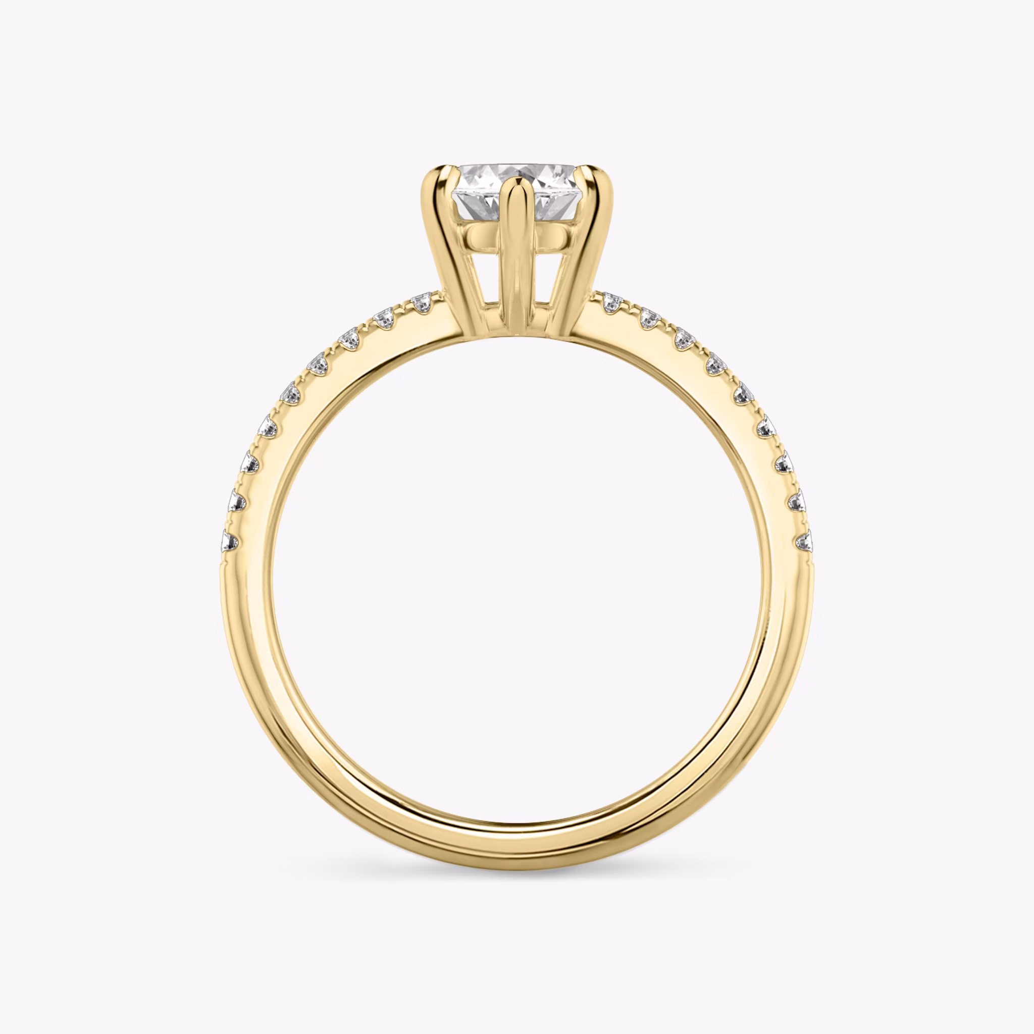 The Double Band | Marquise | 18k | Yellow Gold | bandAccent: Pavé | bandStoneShape: Round Brilliant | diamondOrientation: vertical | caratWeight: other