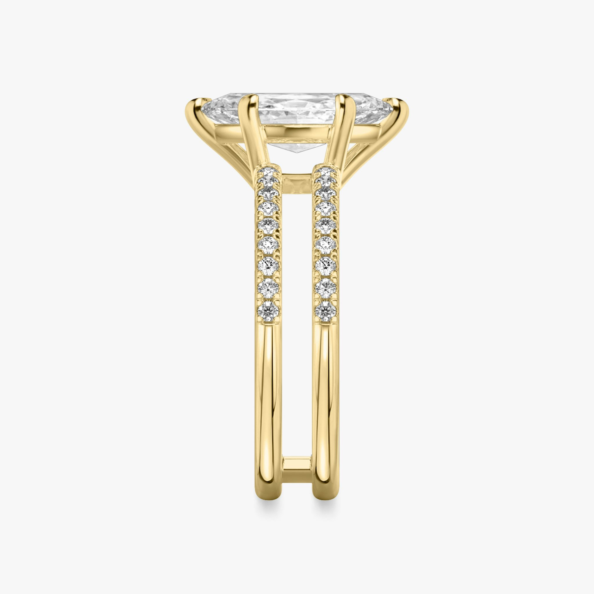 The Double Band | Marquise | 18k | Yellow Gold | bandAccent: Pavé | bandStoneShape: Round Brilliant | diamondOrientation: vertical | caratWeight: other