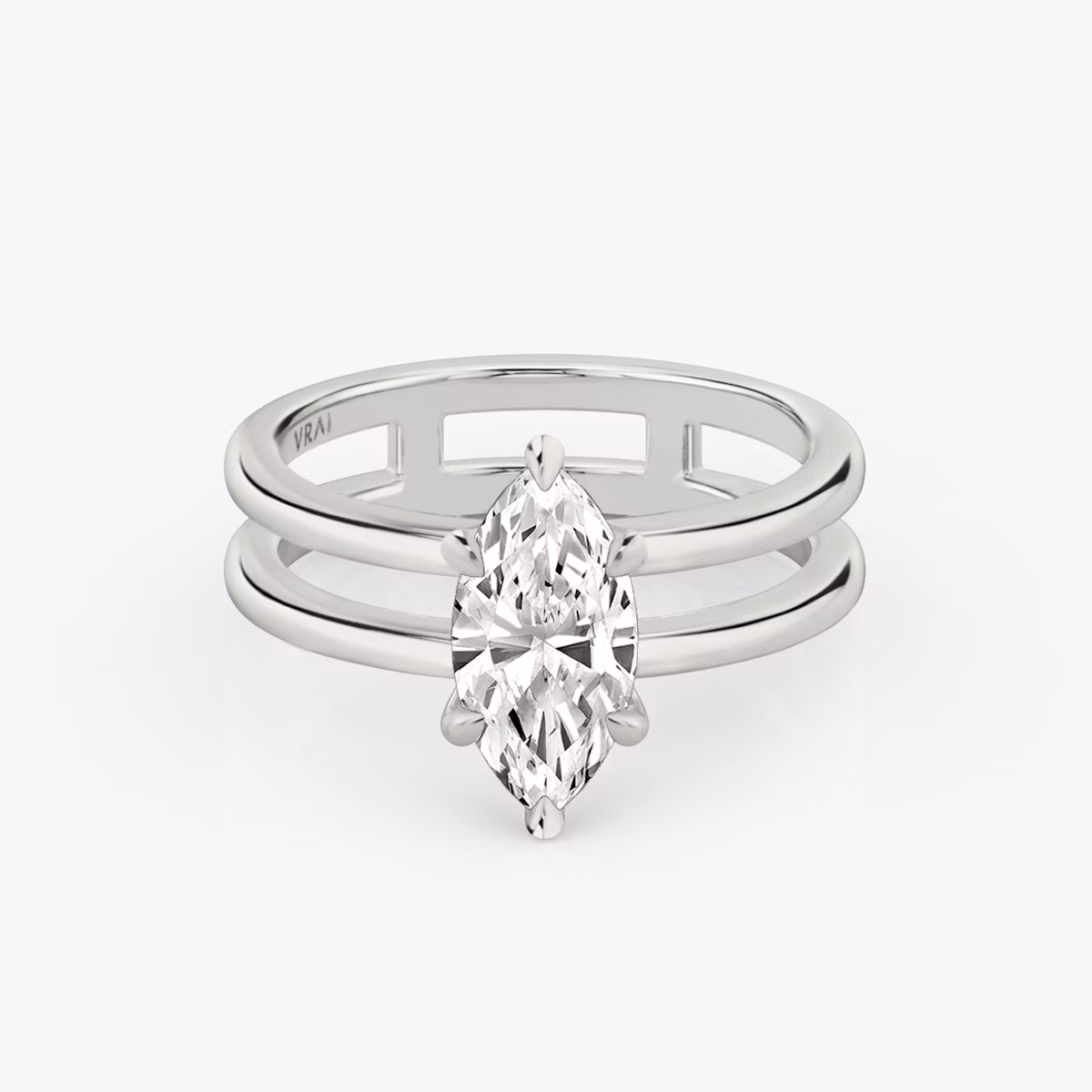 The Double Band | Marquise | Platinum | bandAccent: Plain | diamondOrientation: vertical | caratWeight: other