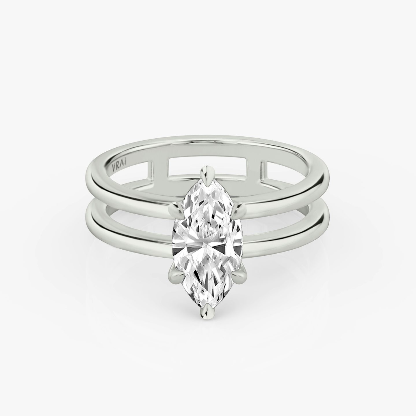 The Double Band | Marquise | Platinum | bandAccent: Plain | diamondOrientation: vertical | caratWeight: other