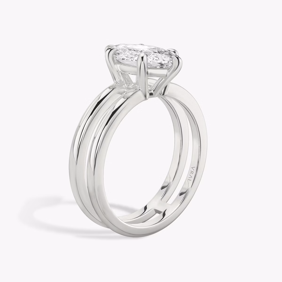 The Double Band | Marquise | Platinum | bandAccent: Plain | diamondOrientation: vertical | caratWeight: other