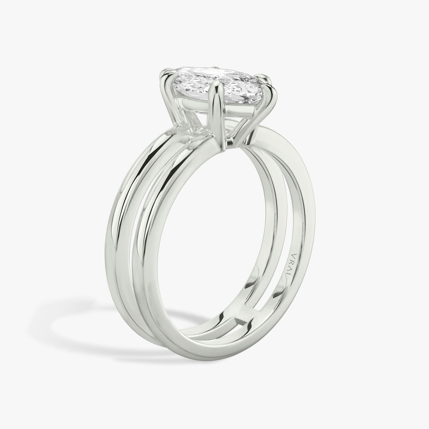 The Double Band | Marquise | Platinum | bandAccent: Plain | diamondOrientation: vertical | caratWeight: other