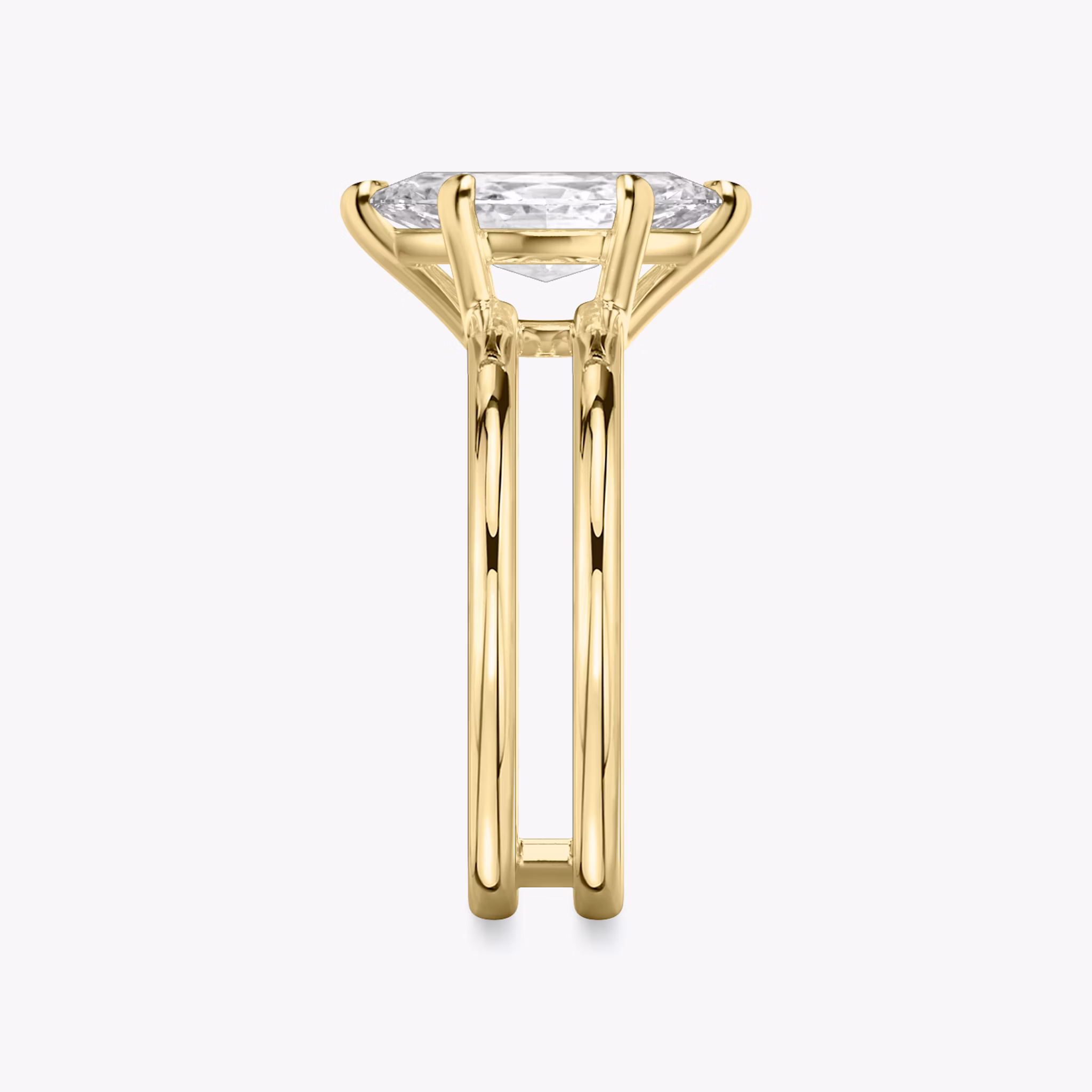 The Double Band | Marquise | 18k | Yellow Gold | bandAccent: Plain | diamondOrientation: vertical | caratWeight: other