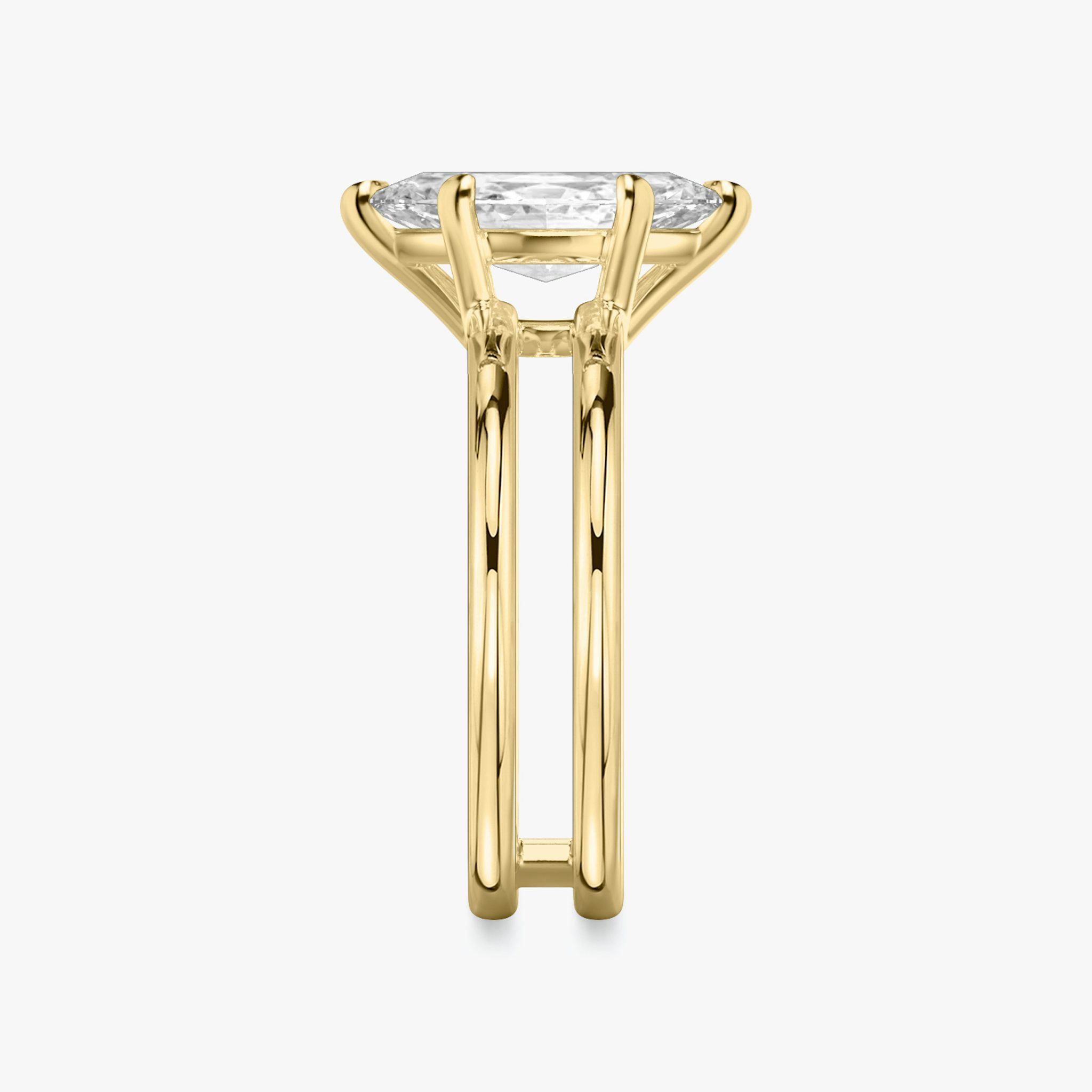The Double Band | Marquise | 18k | Yellow Gold | bandAccent: Plain | diamondOrientation: vertical | caratWeight: other