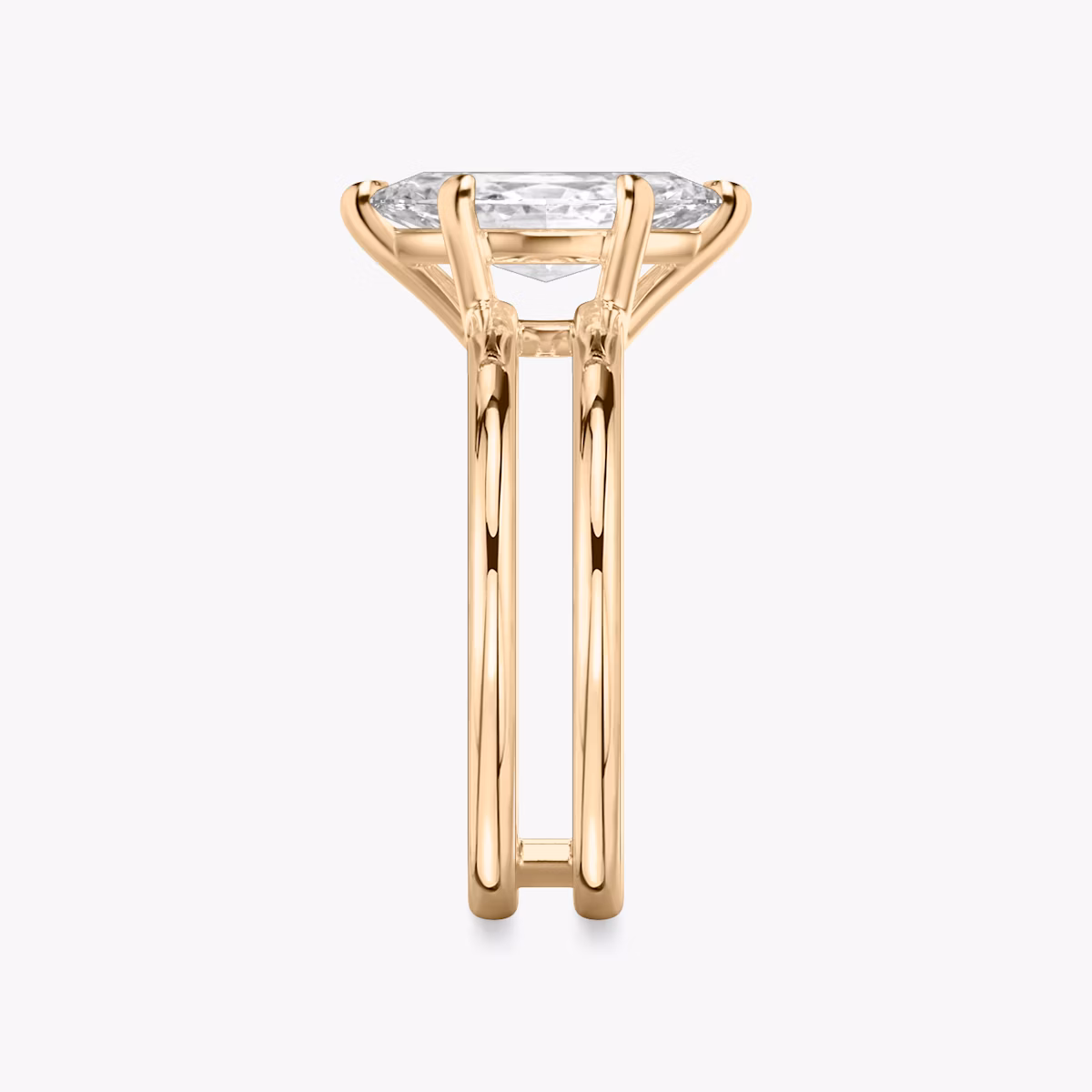 The Double Band | Marquise | 14k | Rose Gold | bandAccent: Plain | diamondOrientation: vertical | caratWeight: other