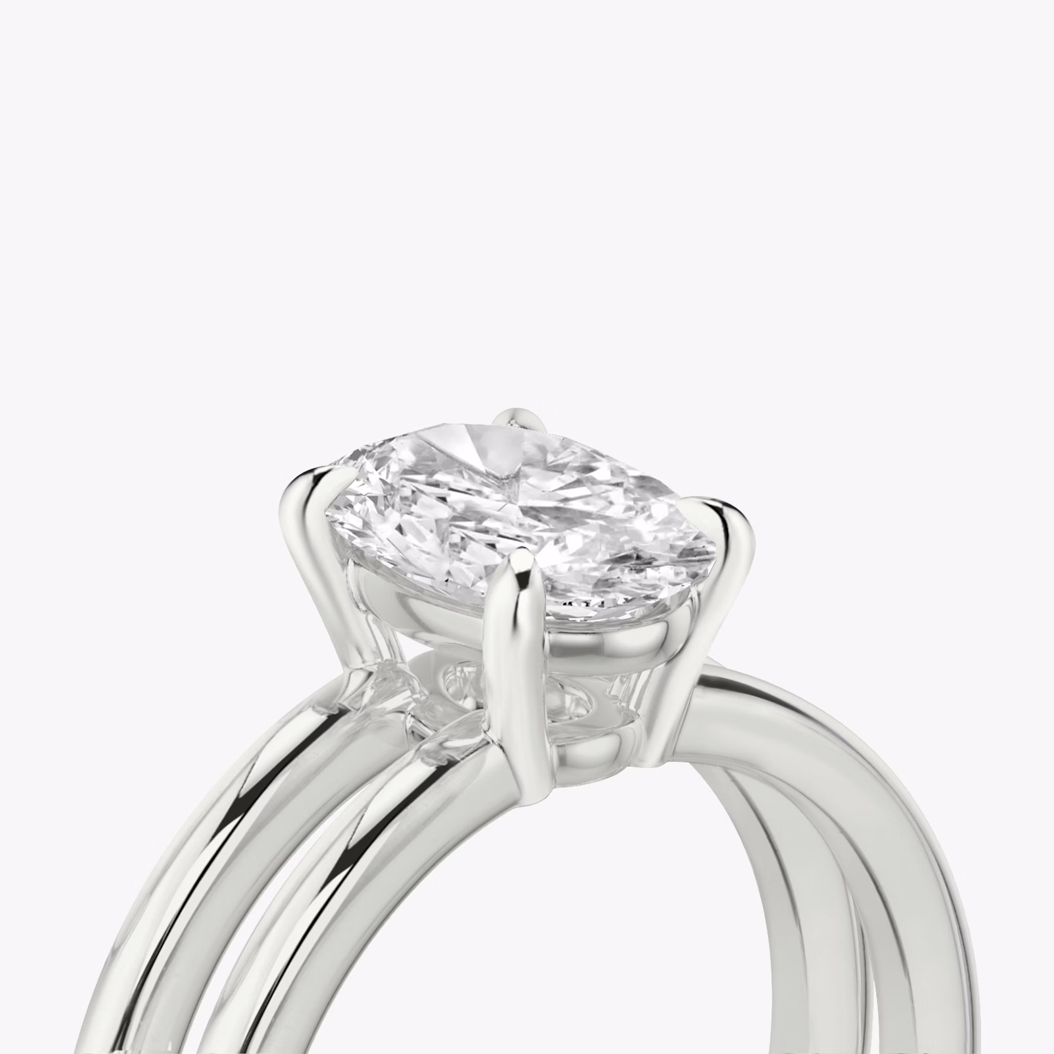 The Double Band | Oval | Platinum | bandAccent: Plain | diamondOrientation: vertical | caratWeight: other