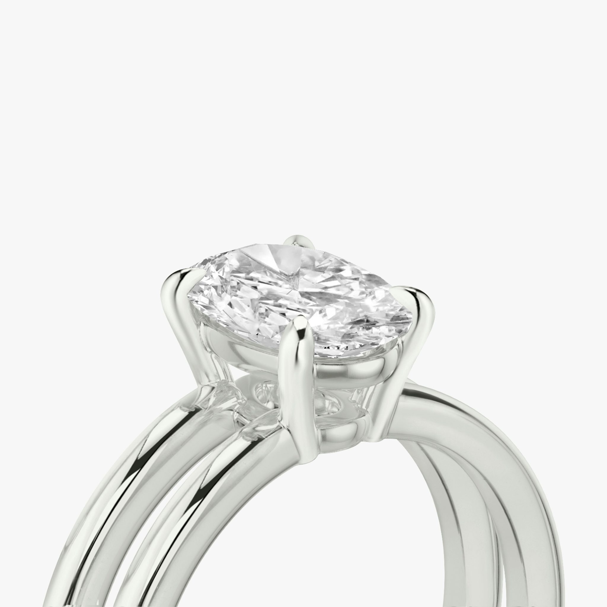 The Double Band | Oval | Platinum | bandAccent: Plain | diamondOrientation: vertical | caratWeight: other