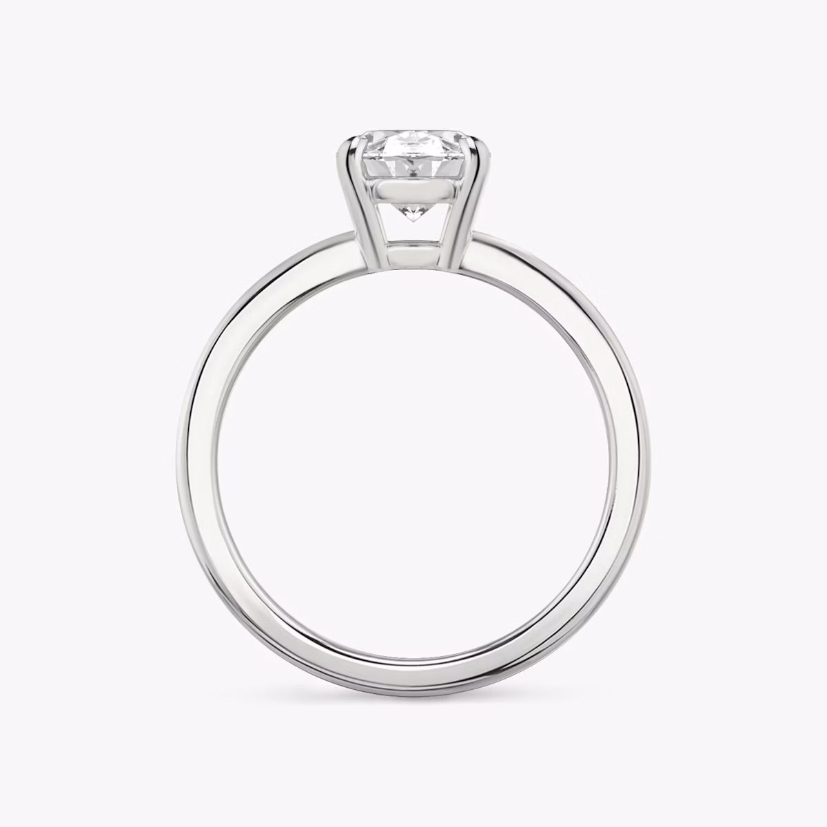 The Double Band | Oval | 18k | White Gold | bandAccent: Plain | diamondOrientation: vertical | caratWeight: other