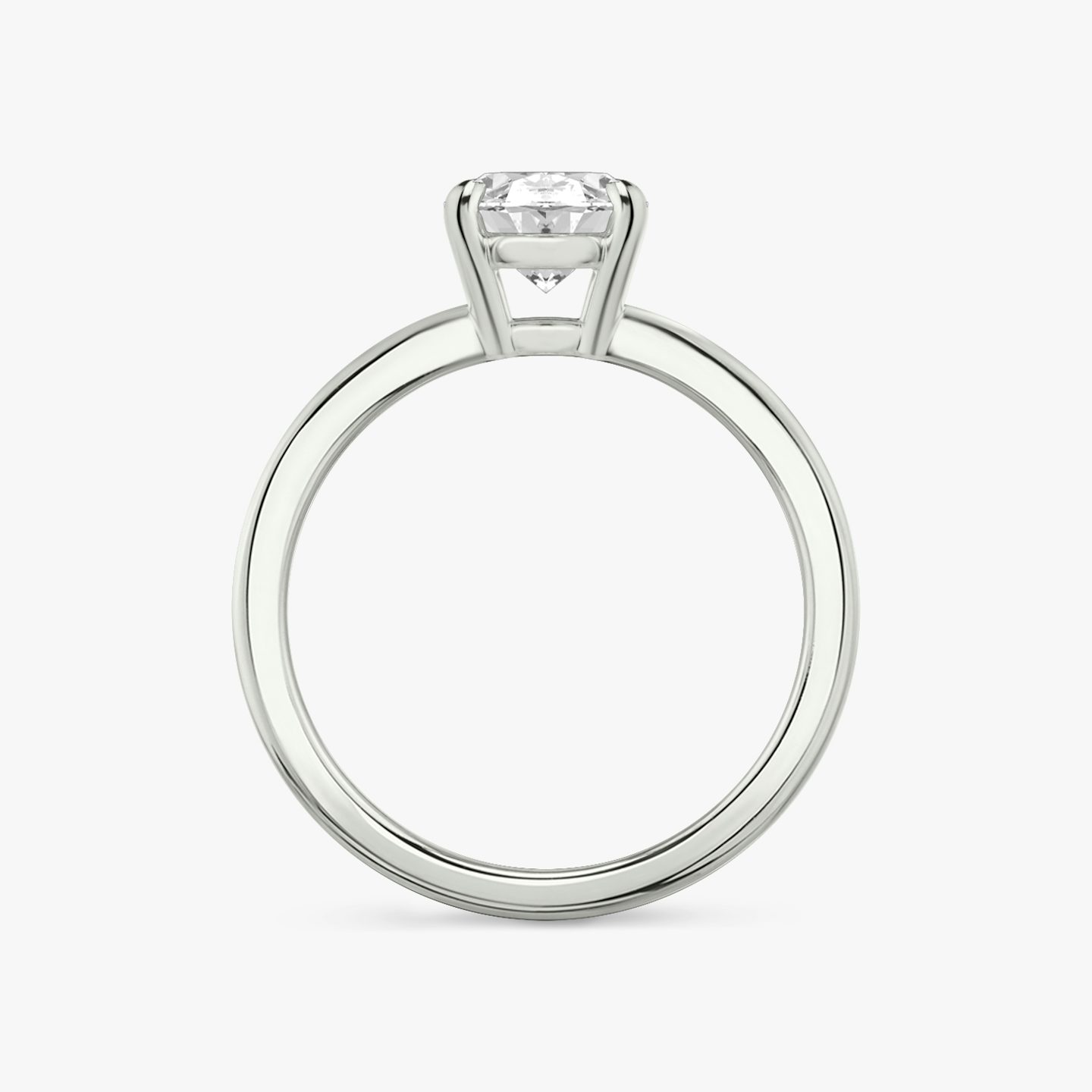 The Double Band | Oval | 18k | White Gold | bandAccent: Plain | diamondOrientation: vertical | caratWeight: other