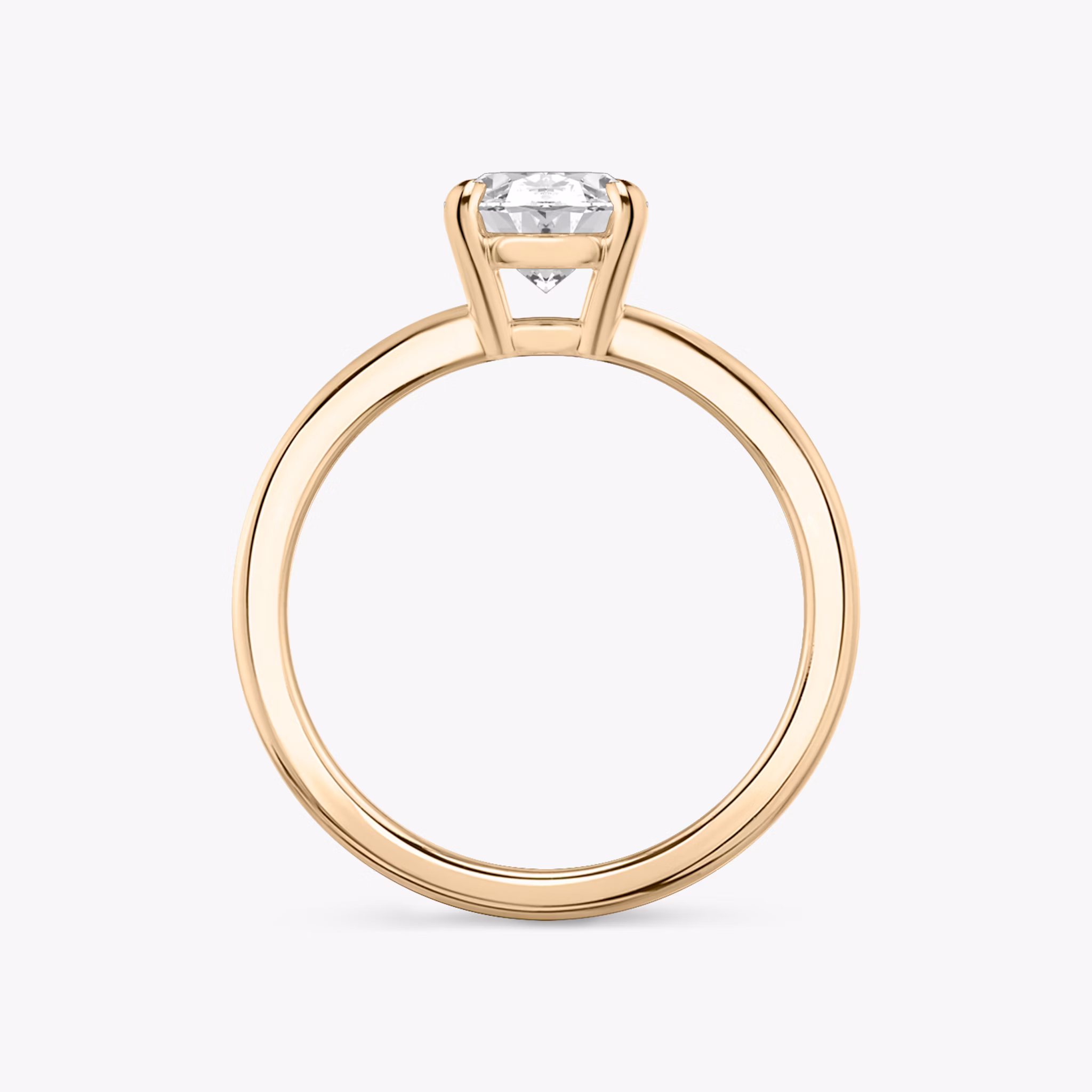 The Double Band | Oval | 14k | Rose Gold | bandAccent: Plain | diamondOrientation: vertical | caratWeight: other