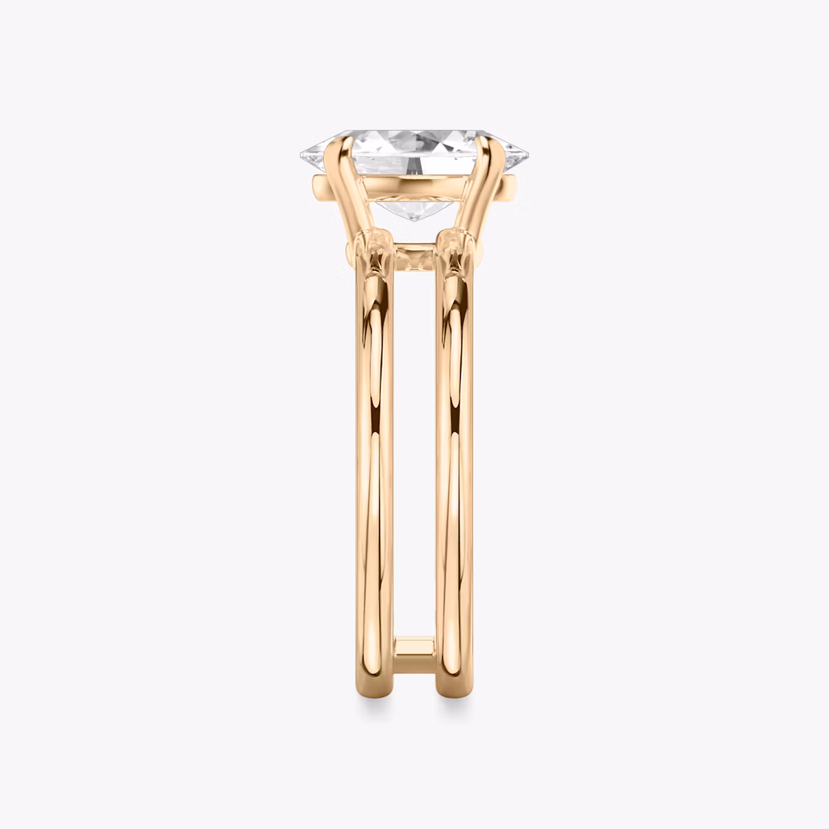 The Double Band | Oval | 14k | Rose Gold | bandAccent: Plain | diamondOrientation: vertical | caratWeight: other