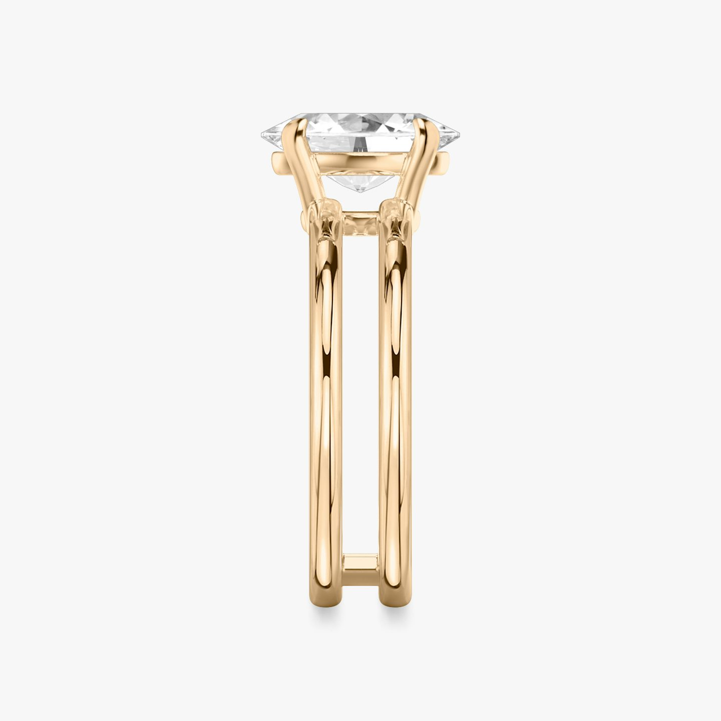 The Double Band | Oval | 14k | Rose Gold | bandAccent: Plain | diamondOrientation: vertical | caratWeight: other