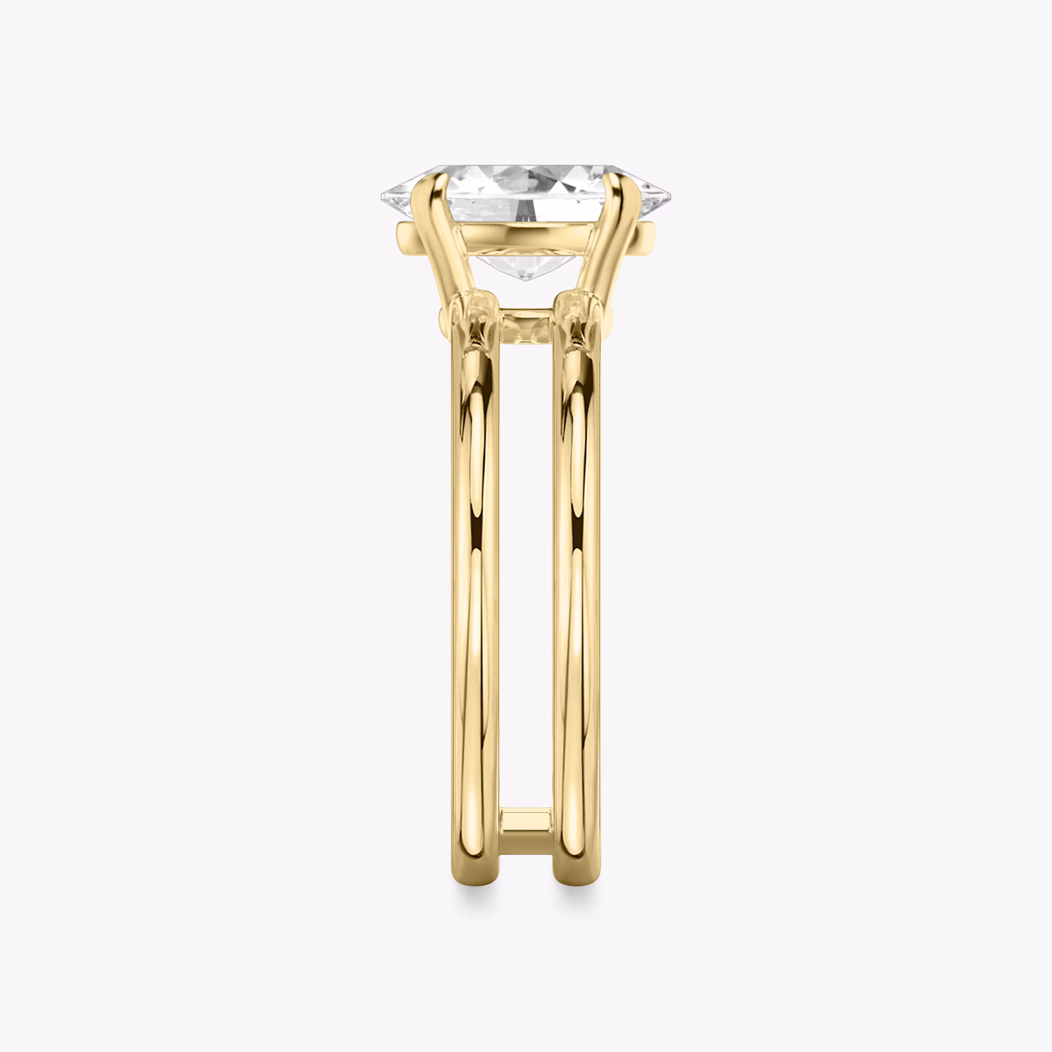 The Double Band | Oval | 18k | Yellow Gold | bandAccent: Plain | diamondOrientation: vertical | caratWeight: other