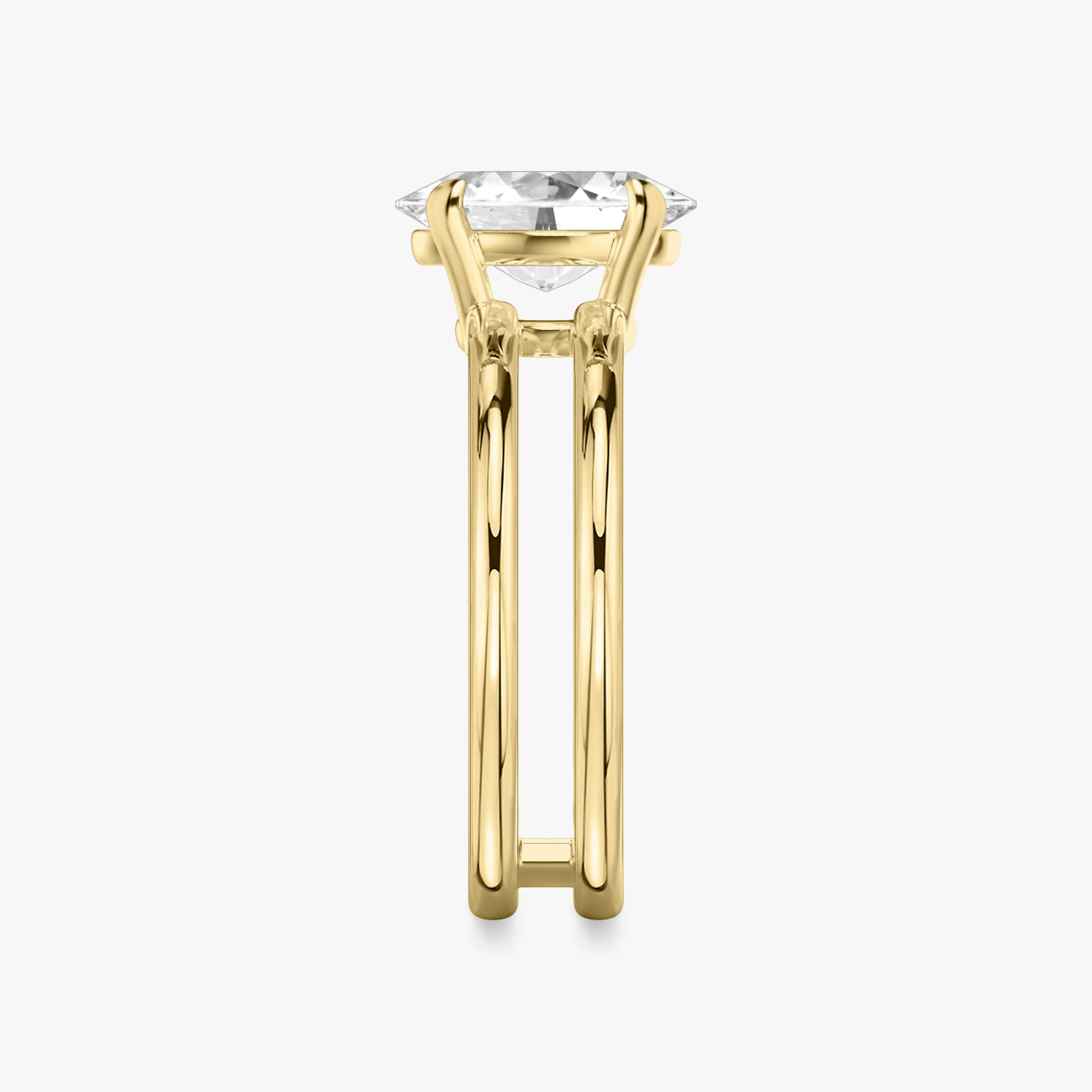 The Double Band | Oval | 18k | Yellow Gold | bandAccent: Plain | diamondOrientation: vertical | caratWeight: other
