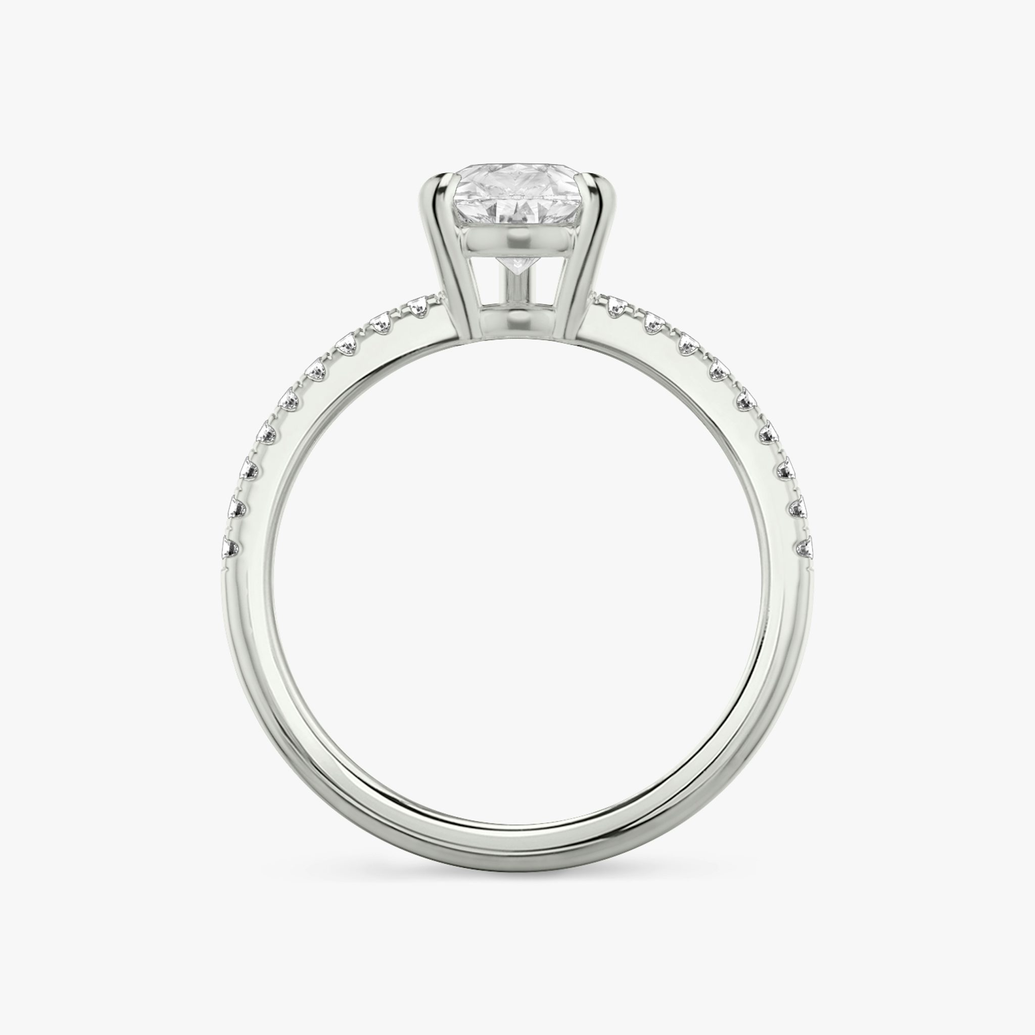 The Double Band | Pear | Platinum | bandAccent: Pavé | bandStoneShape: Round Brilliant | diamondOrientation: vertical | caratWeight: other