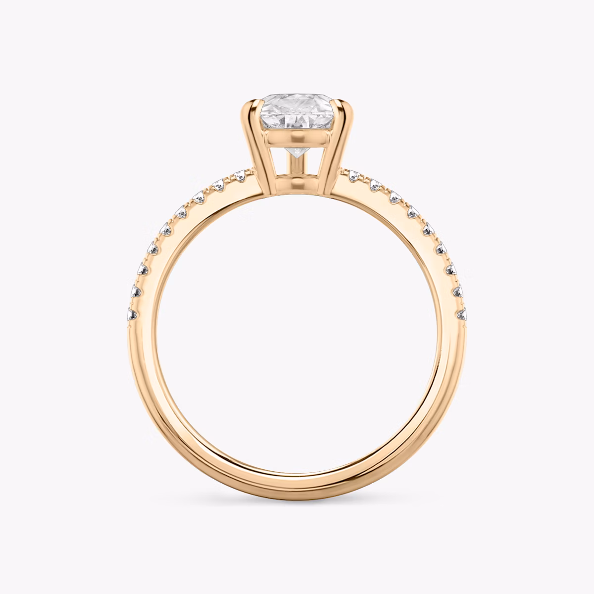 The Double Band | Pear | 14k | Rose Gold | bandAccent: Pavé | bandStoneShape: Round Brilliant | diamondOrientation: vertical | caratWeight: other