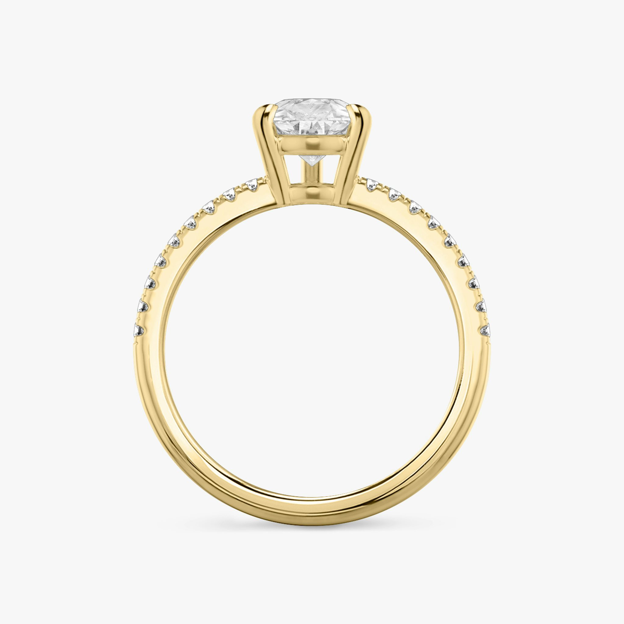 The Double Band | Pear | 18k | Yellow Gold | bandAccent: Pavé | bandStoneShape: Round Brilliant | diamondOrientation: vertical | caratWeight: other