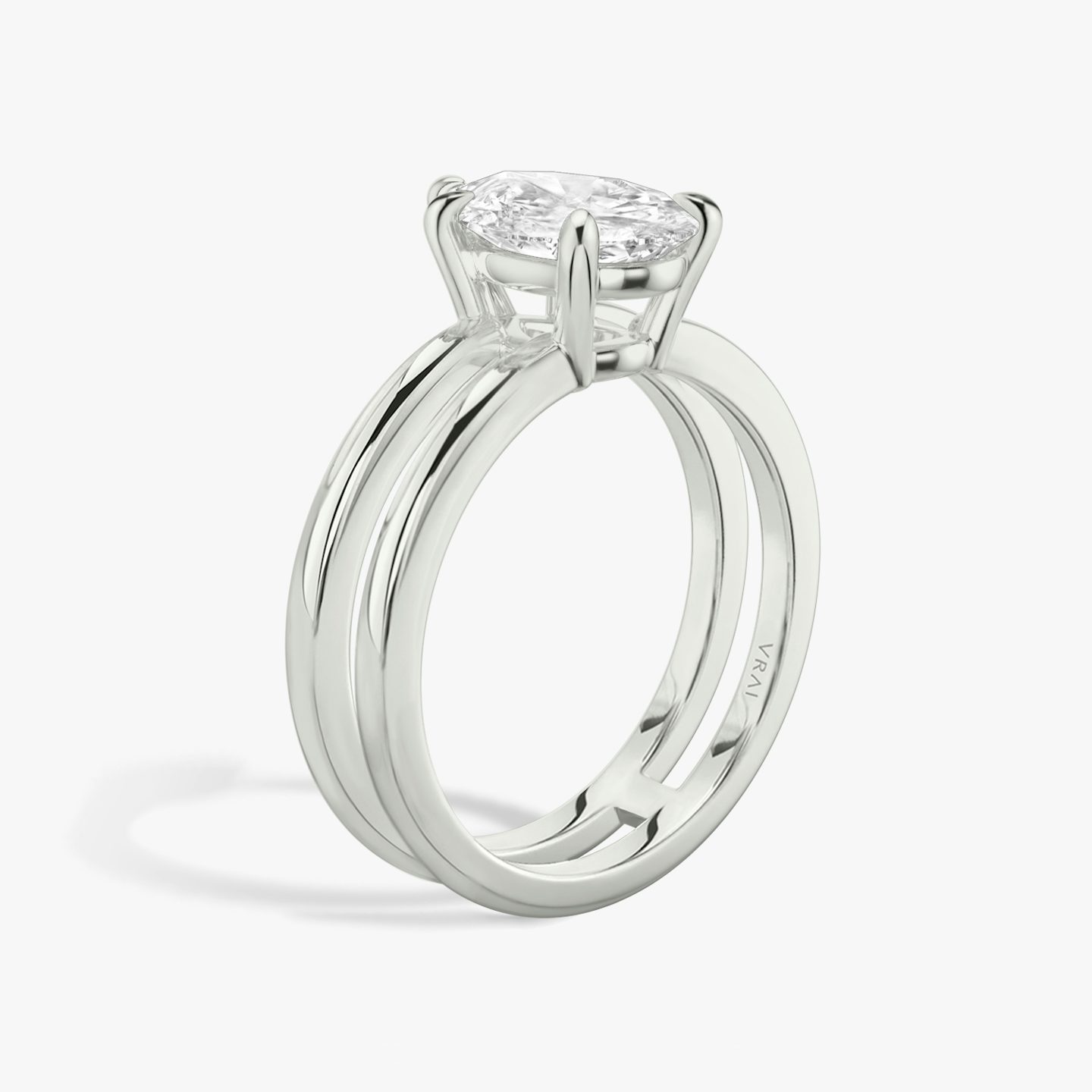 The Double Band | Pear | Platinum | bandAccent: Plain | diamondOrientation: vertical | caratWeight: other
