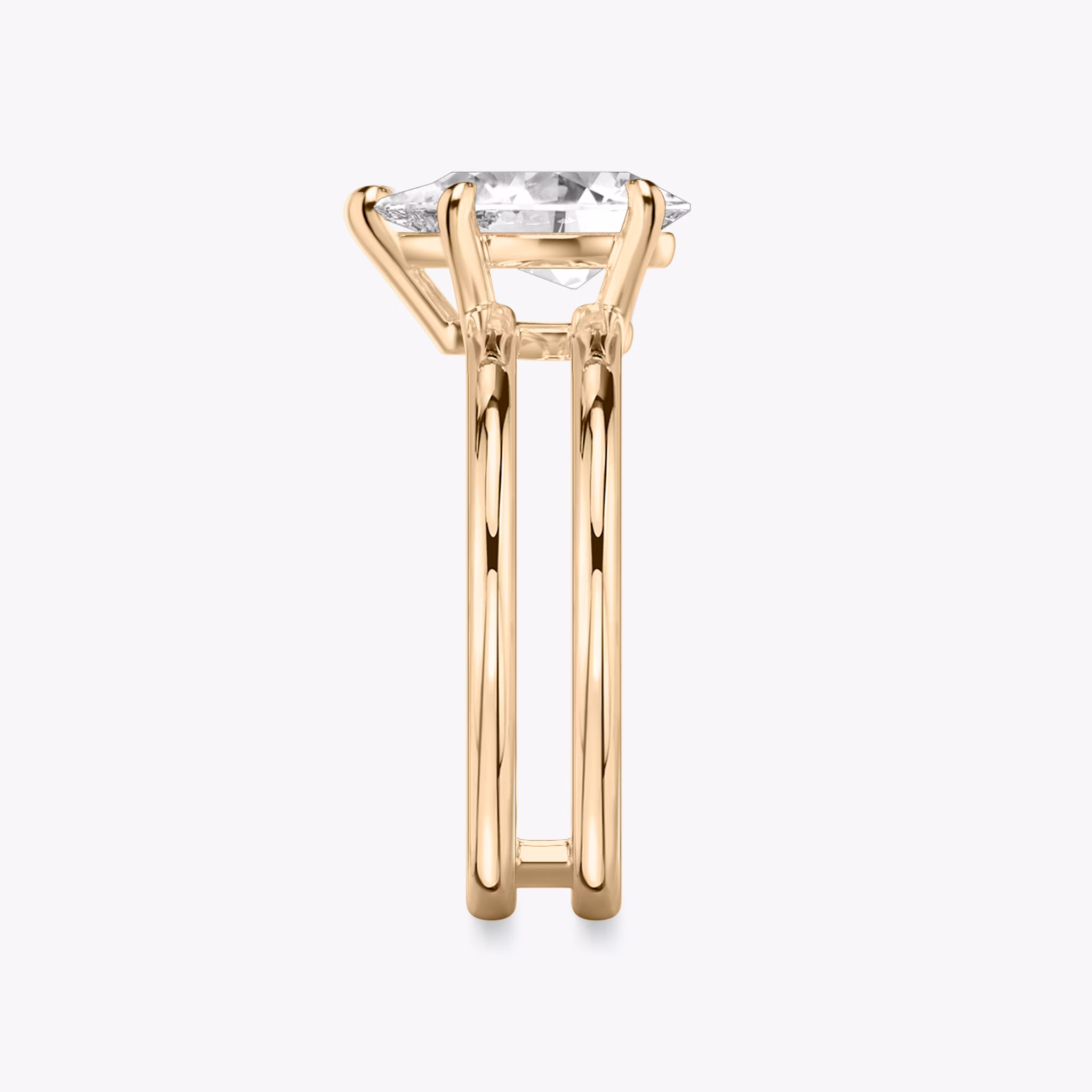 The Double Band | Pear | 14k | Rose Gold | bandAccent: Plain | diamondOrientation: vertical | caratWeight: other