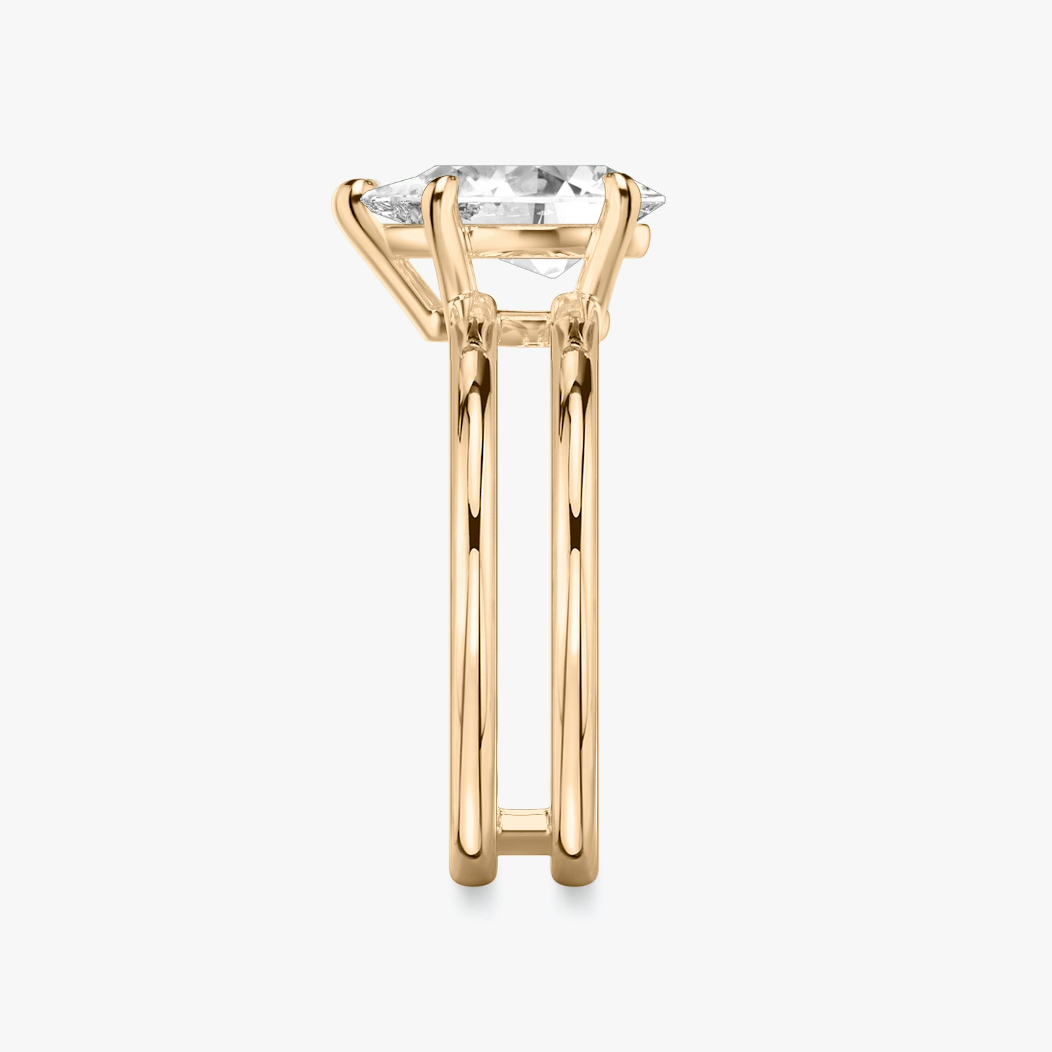 The Double Band | Pear | 14k | Rose Gold | bandAccent: Plain | diamondOrientation: vertical | caratWeight: other