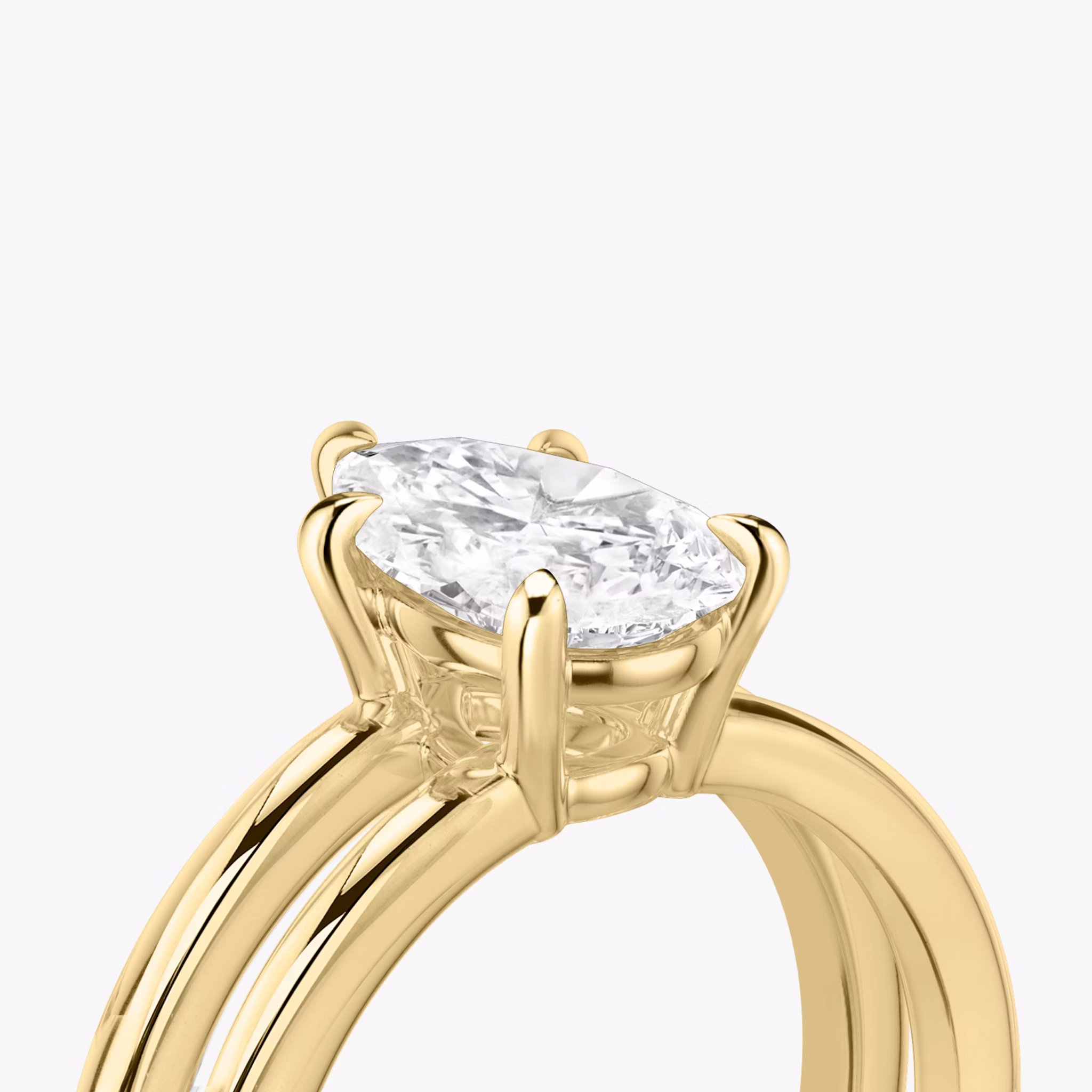 The Double Band | Pear | 18k | Yellow Gold | bandAccent: Plain | diamondOrientation: vertical | caratWeight: other
