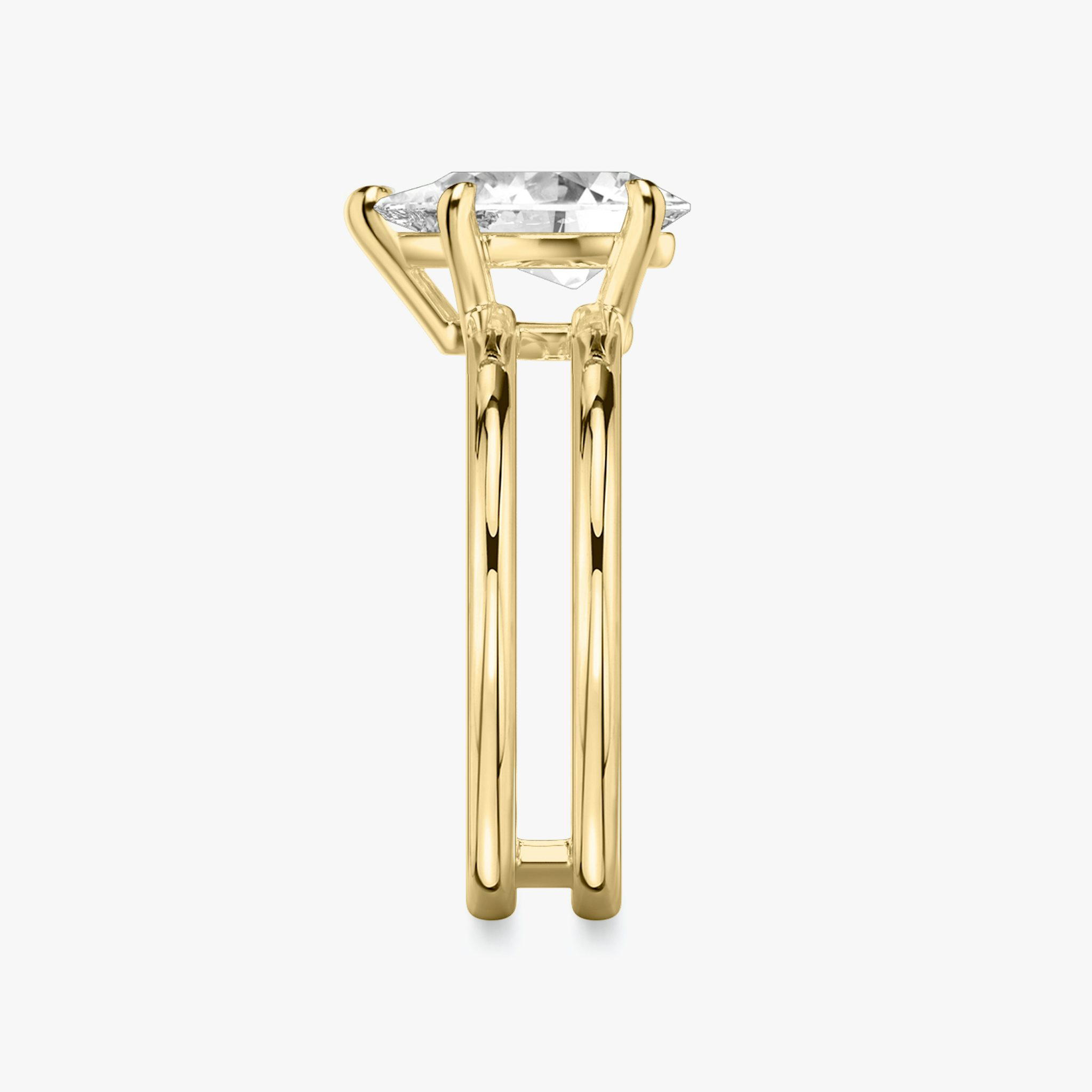 The Double Band | Pear | 18k | Yellow Gold | bandAccent: Plain | diamondOrientation: vertical | caratWeight: other