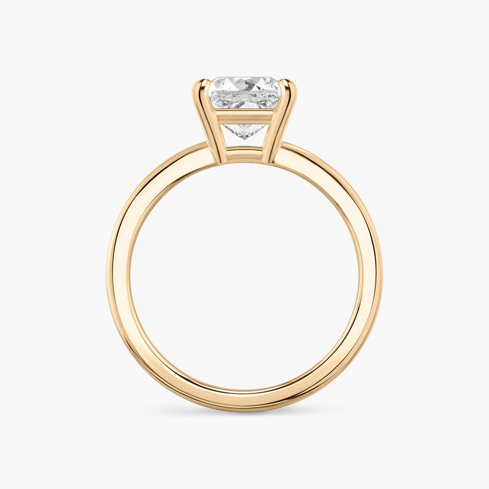 The Double Band | Princess | 14k | Rose Gold | bandAccent: Plain | diamondOrientation: vertical | caratWeight: other