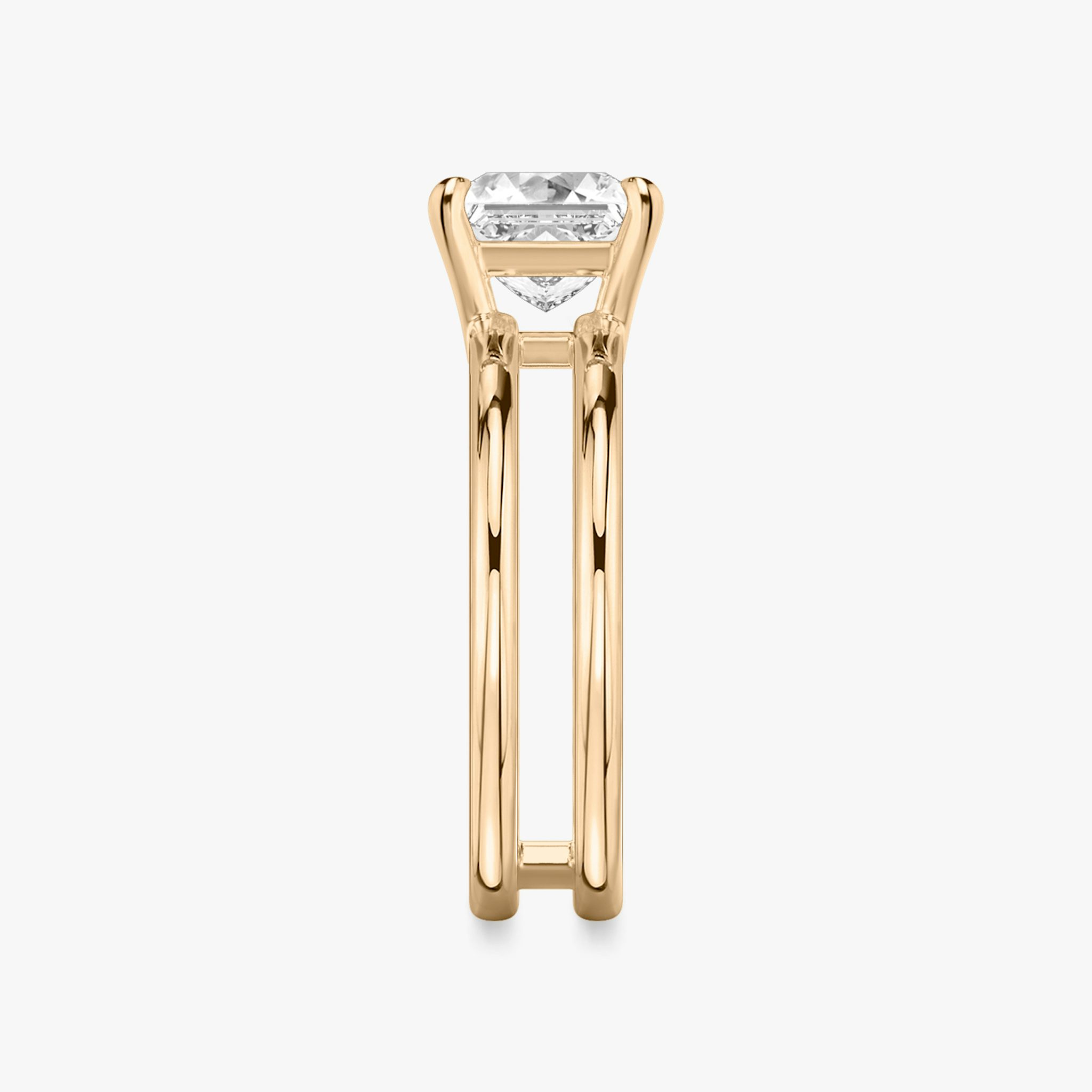 The Double Band | Princess | 14k | Rose Gold | bandAccent: Plain | diamondOrientation: vertical | caratWeight: other