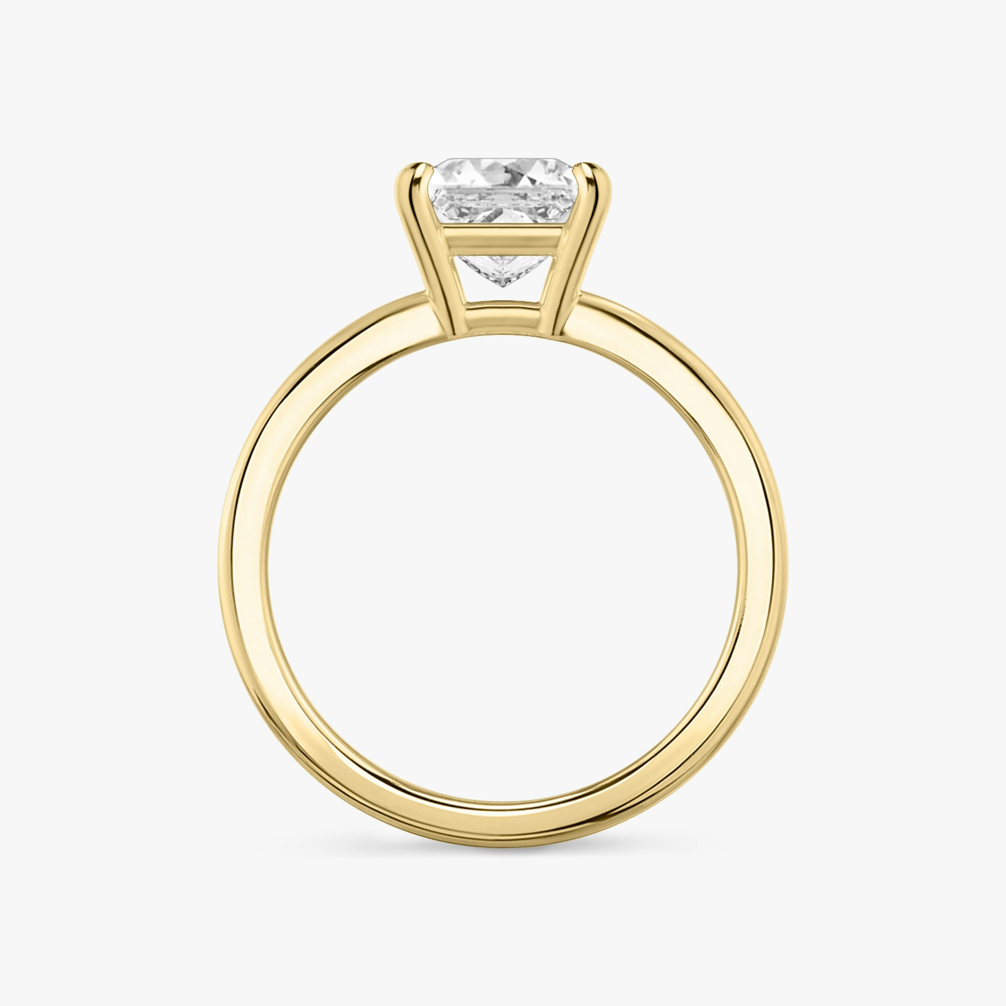 The Double Band | Princess | 18k | Yellow Gold | bandAccent: Plain | diamondOrientation: vertical | caratWeight: other