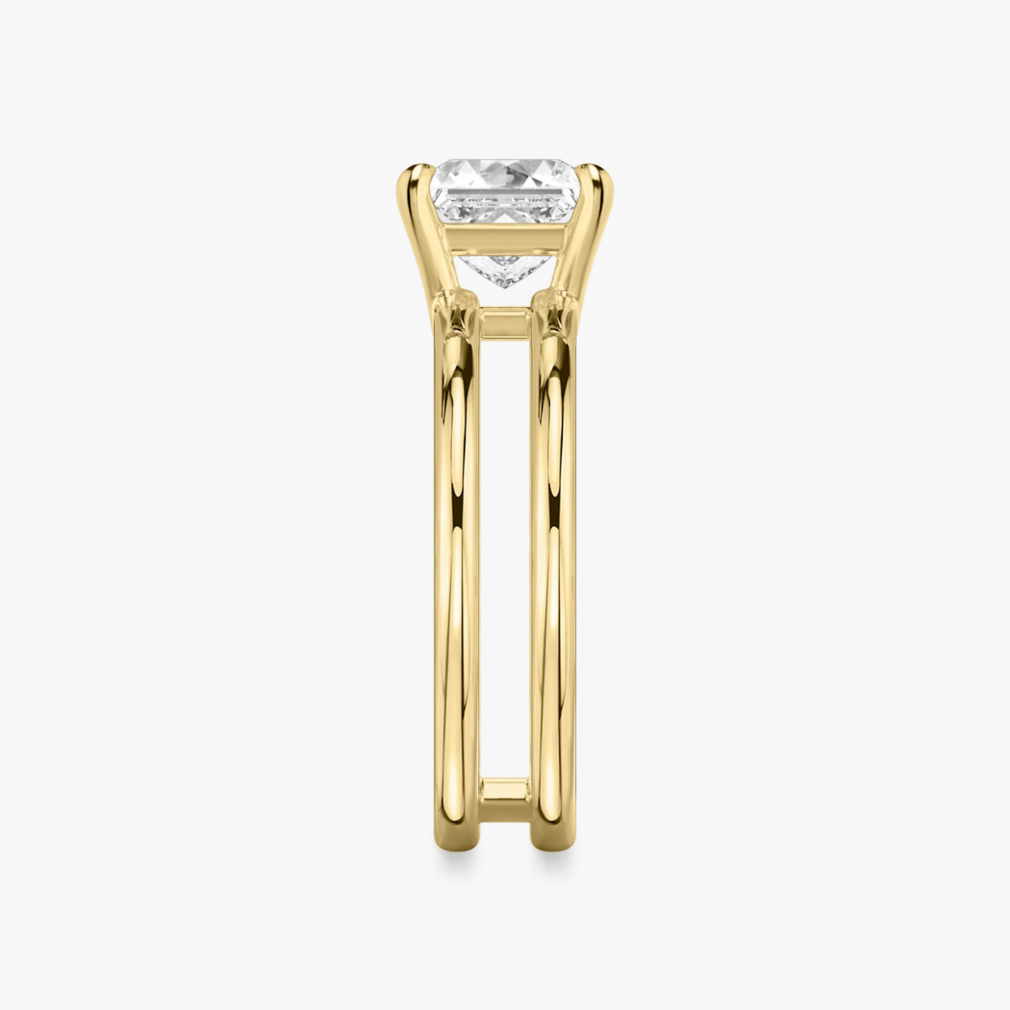 The Double Band | Princess | 18k | Yellow Gold | bandAccent: Plain | diamondOrientation: vertical | caratWeight: other