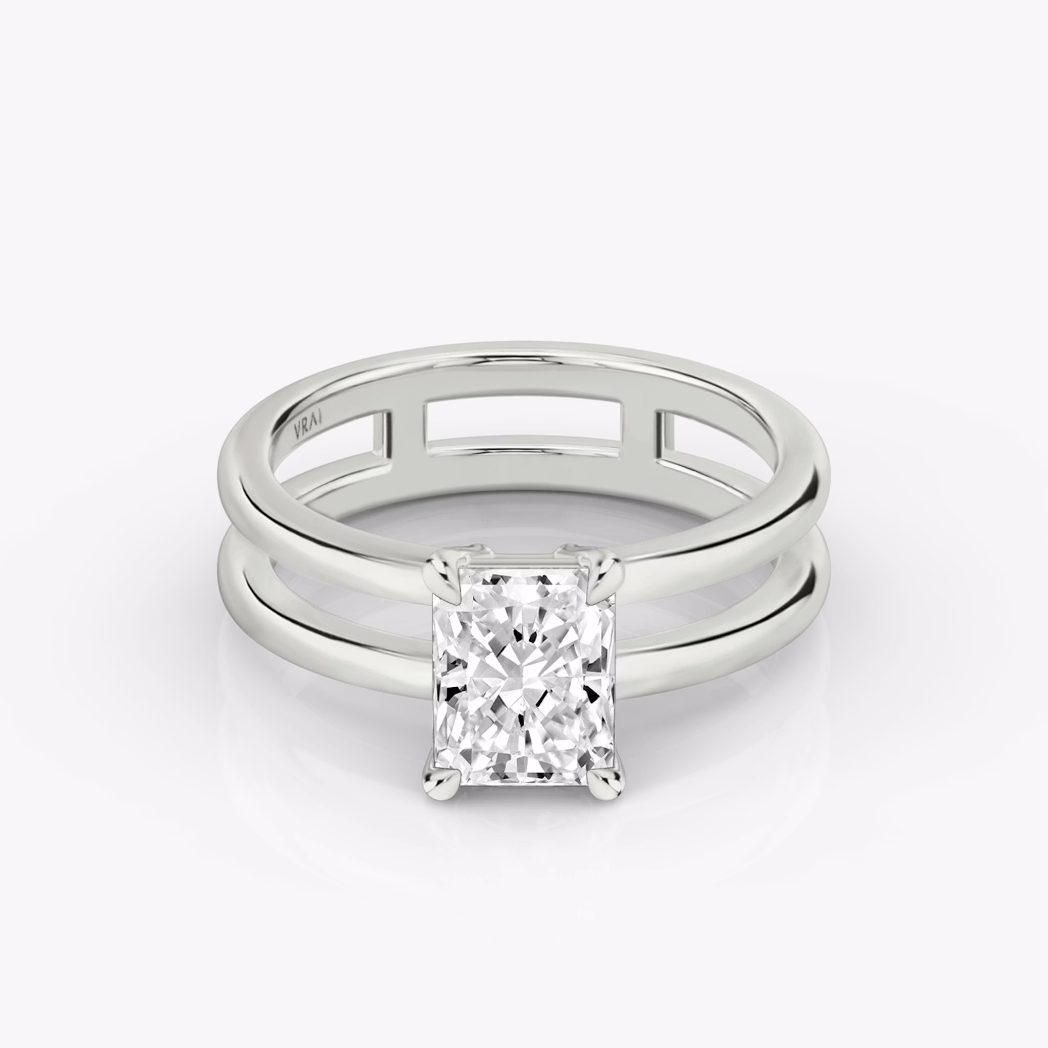 The Double Band | Radiant | Platinum | bandAccent: Plain | diamondOrientation: vertical | caratWeight: other
