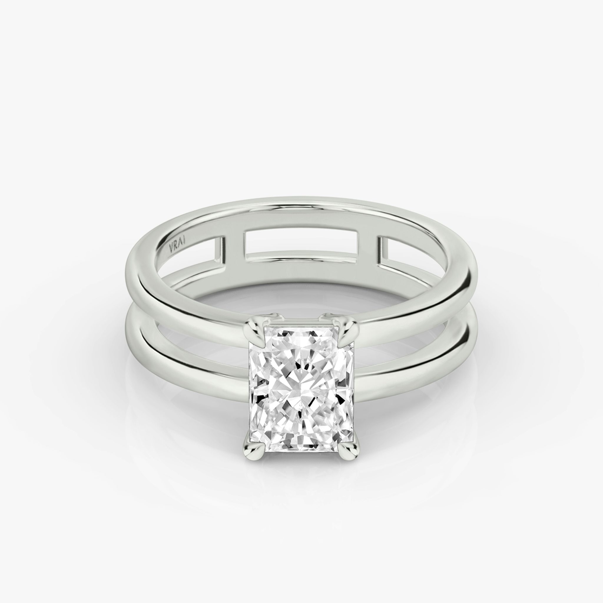 The Double Band | Radiant | Platinum | bandAccent: Plain | diamondOrientation: vertical | caratWeight: other