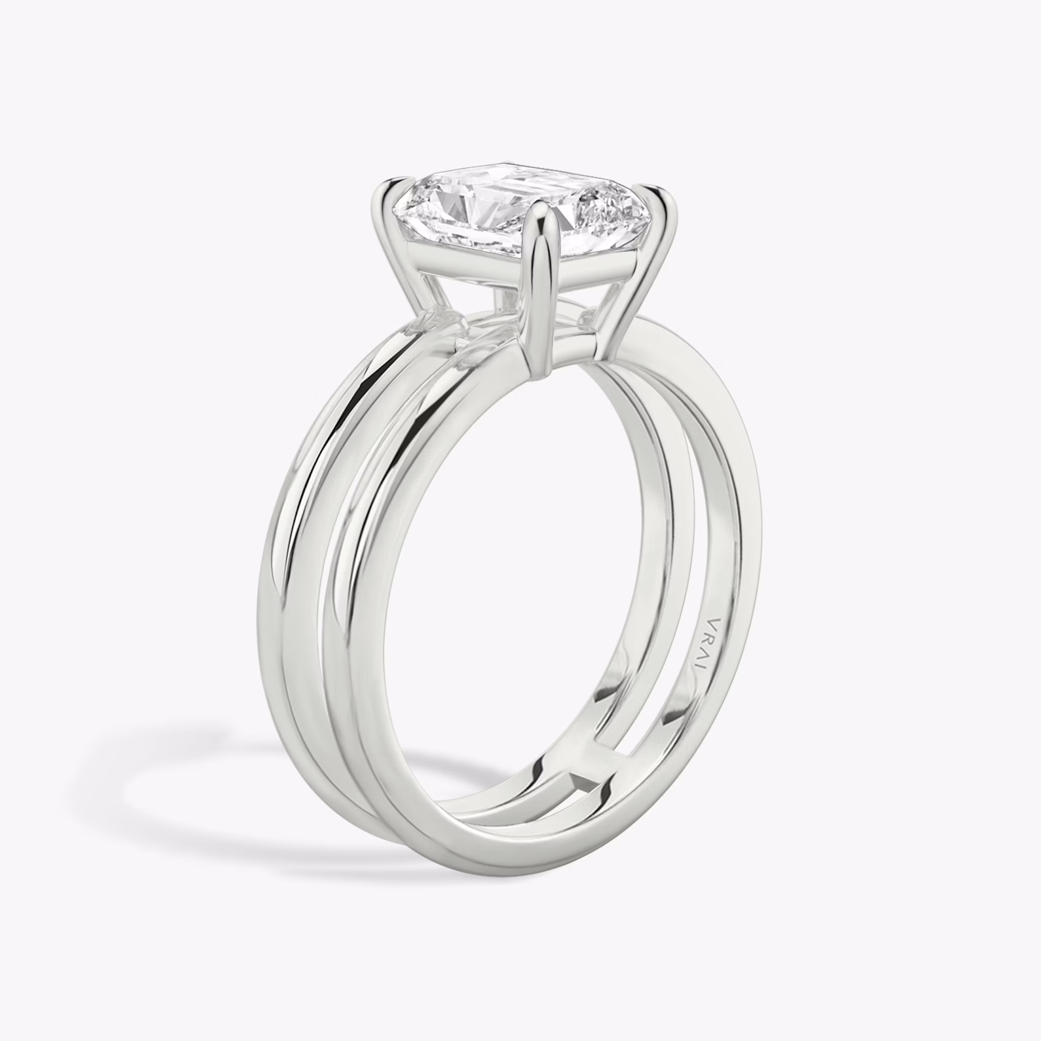 The Double Band | Radiant | Platinum | bandAccent: Plain | diamondOrientation: vertical | caratWeight: other
