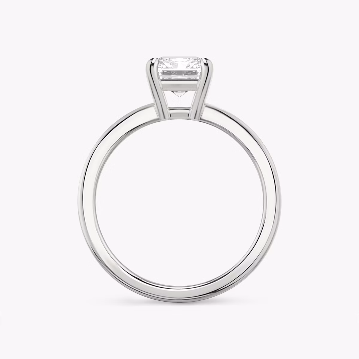 The Double Band | Radiant | 18k | White Gold | bandAccent: Plain | diamondOrientation: vertical | caratWeight: other