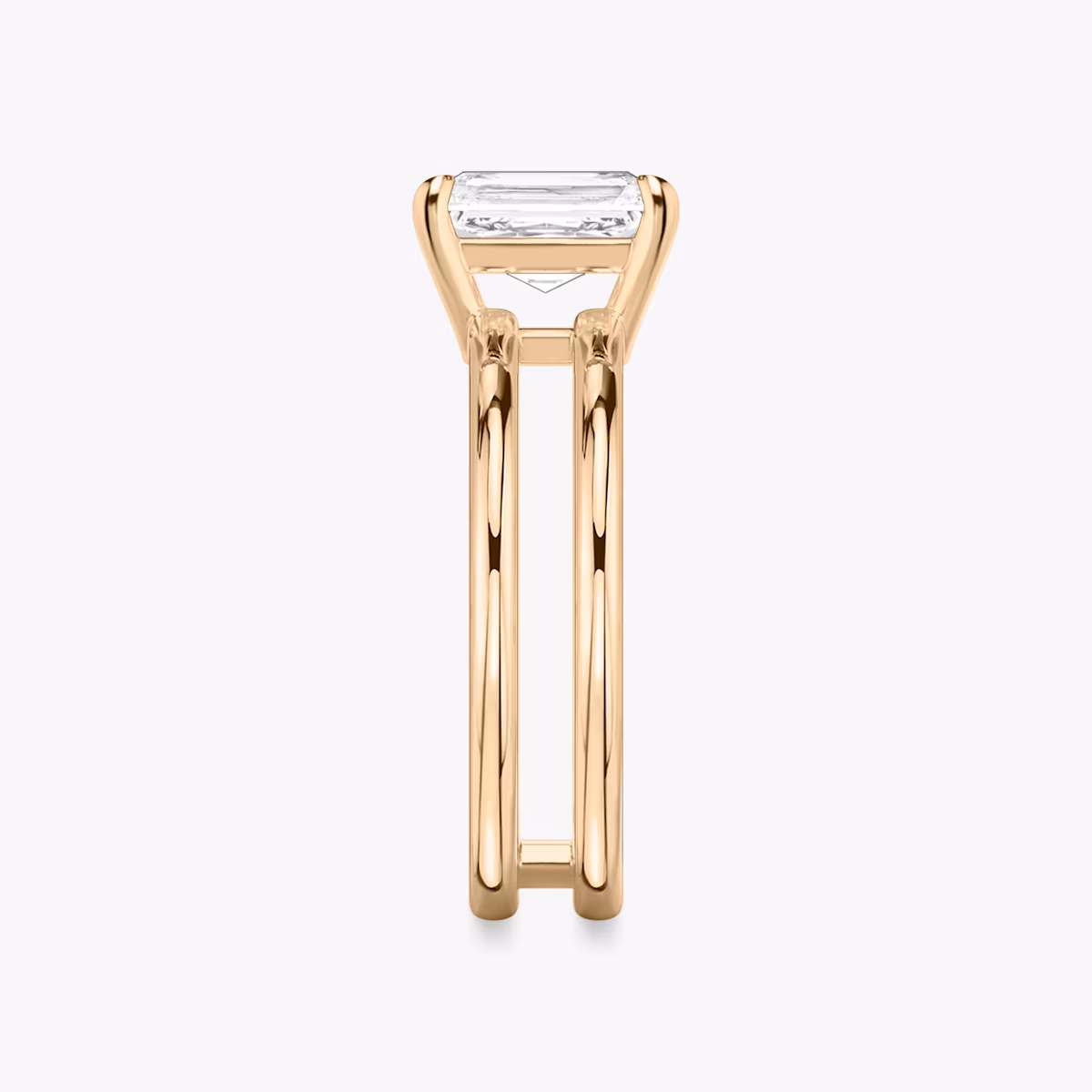 The Double Band | Radiant | 14k | Rose Gold | bandAccent: Plain | diamondOrientation: vertical | caratWeight: other